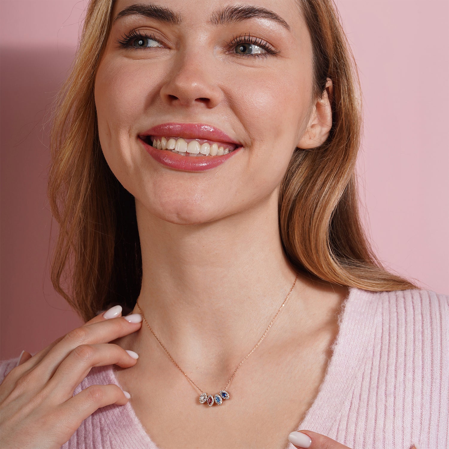 Custom Made Marquise Cut Birthstone Necklace