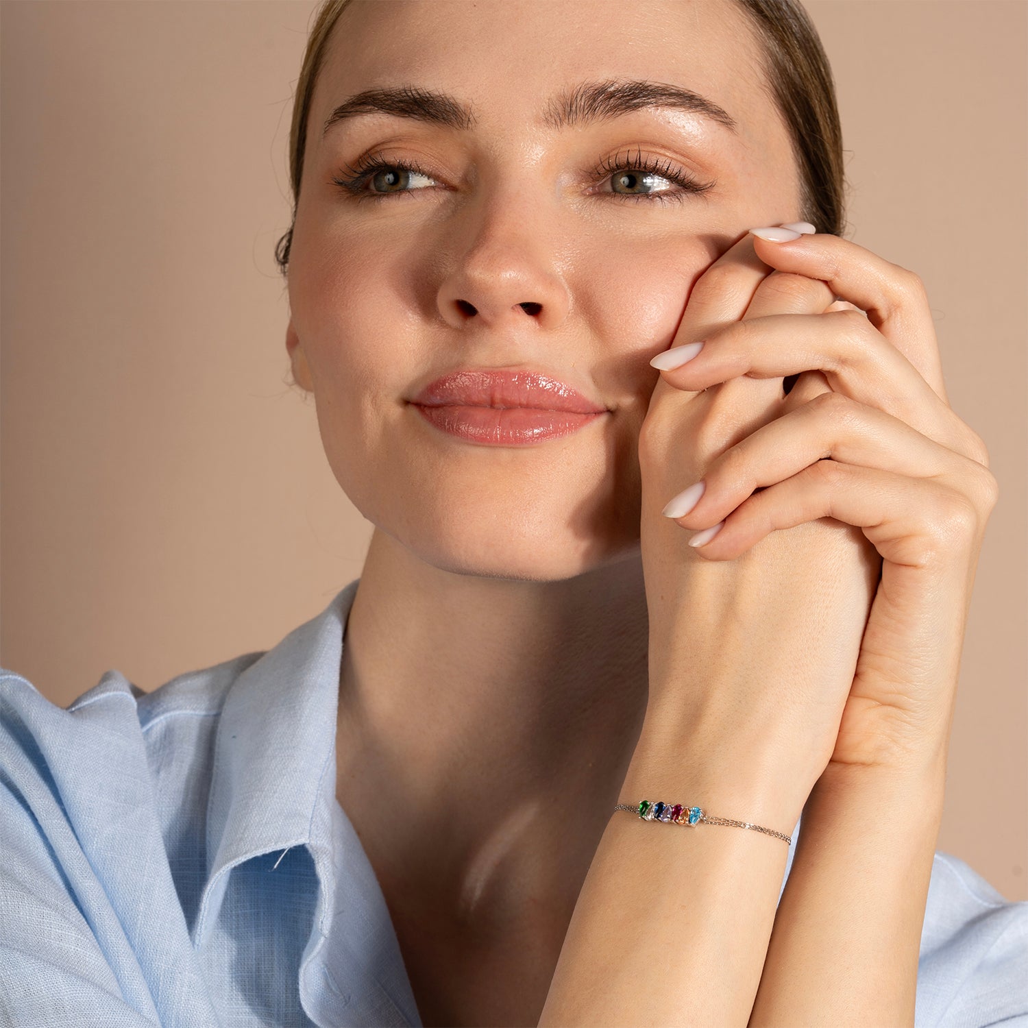 Teardrop Family Birthstone Bracelet