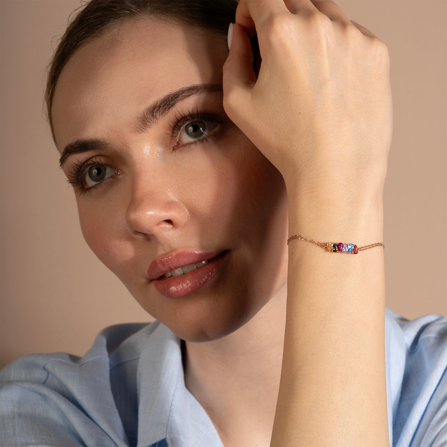 Teardrop Family Birthstone Bracelet