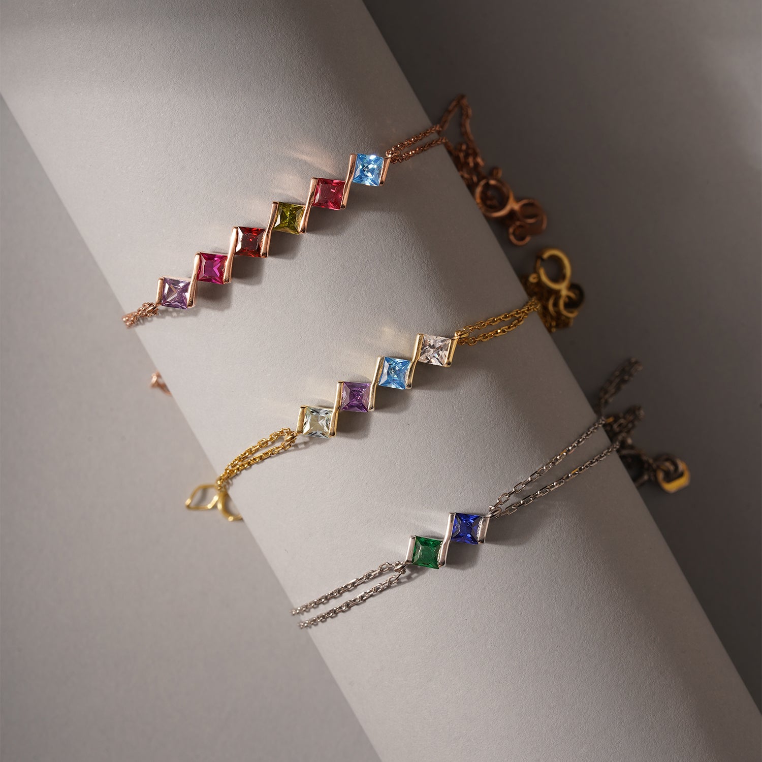 Princess Shaped Birthstone Bracelet