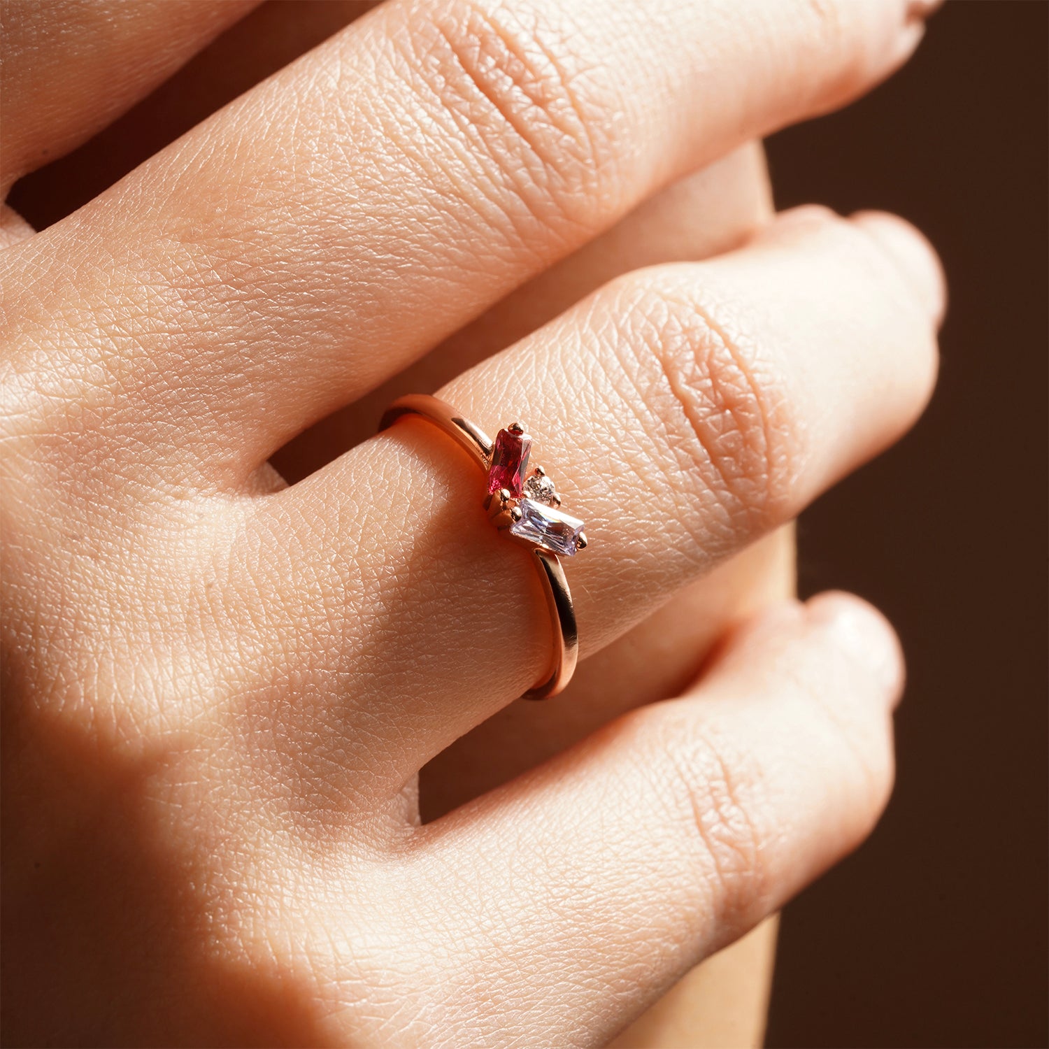 Baguette Cut Birthstone Ring For Mothers