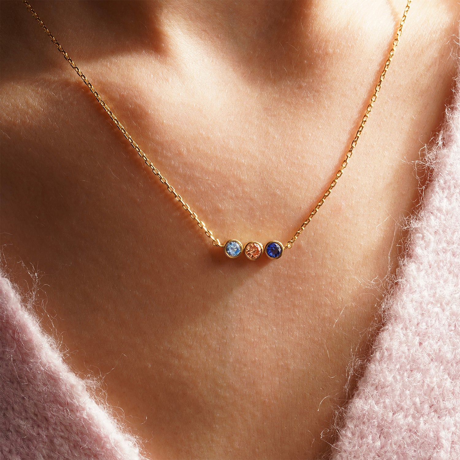 Custom Made Multi-Birthstone Necklace