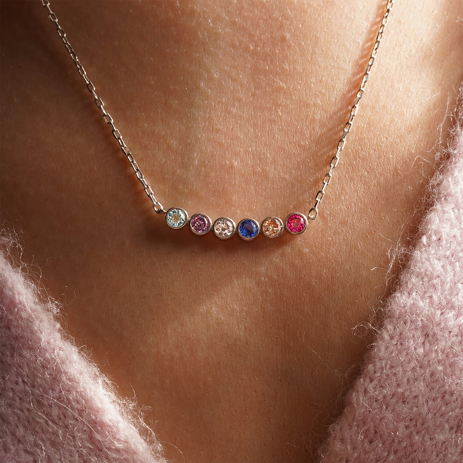 Custom Made Multi-Birthstone Necklace