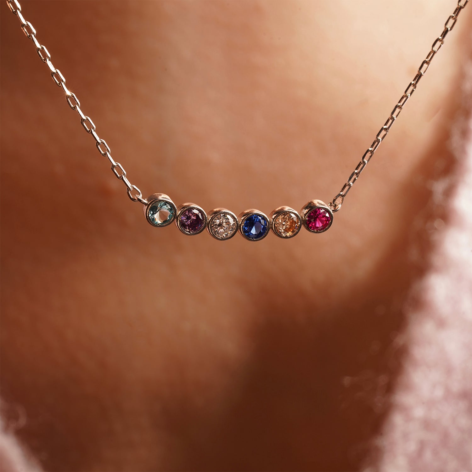 Custom Made Multi-Birthstone Necklace