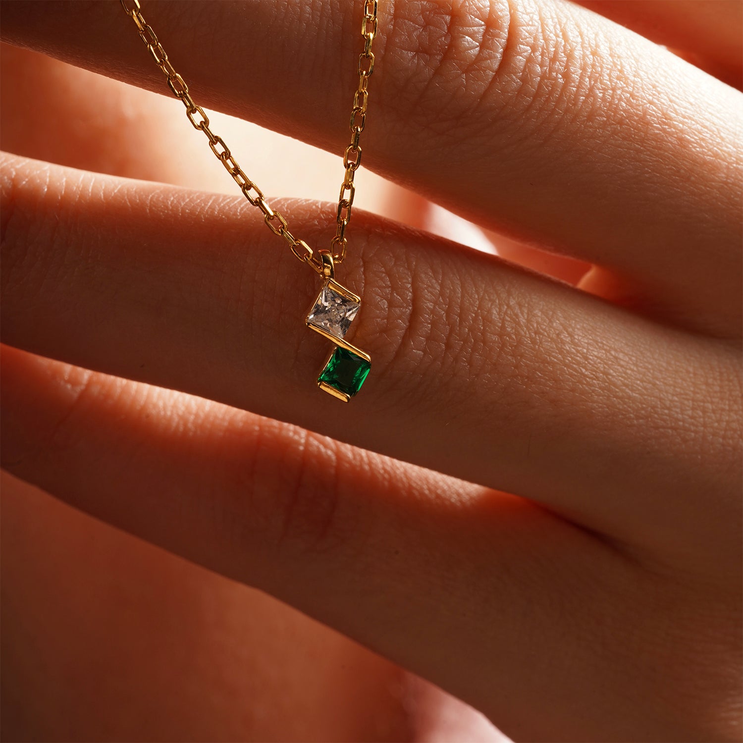 Princess Shaped Birthstone Necklace