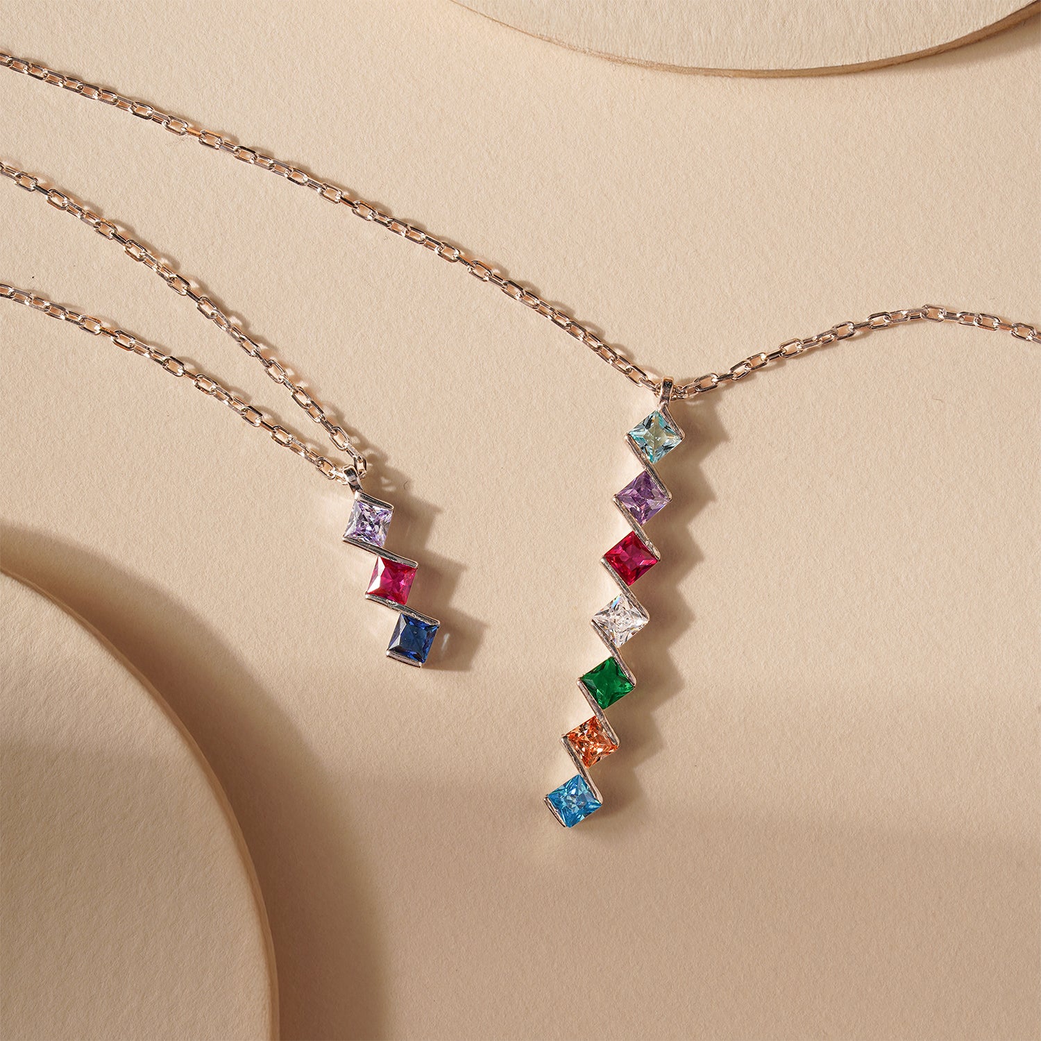 Princess Shaped Birthstone Necklace