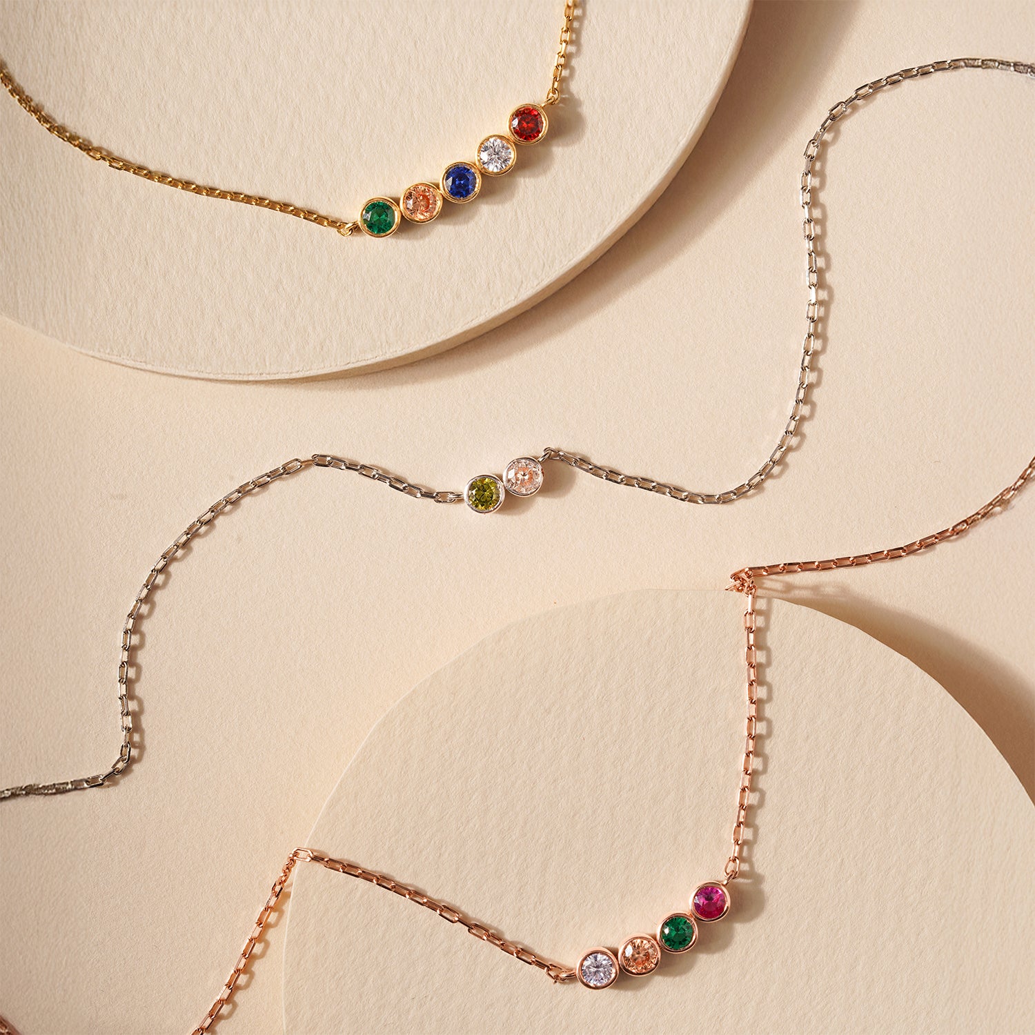 Custom Made Multi-Birthstone Necklace