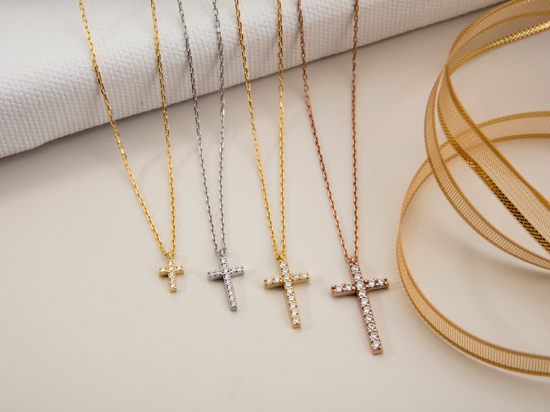 Zircon Diamond Cross Necklace