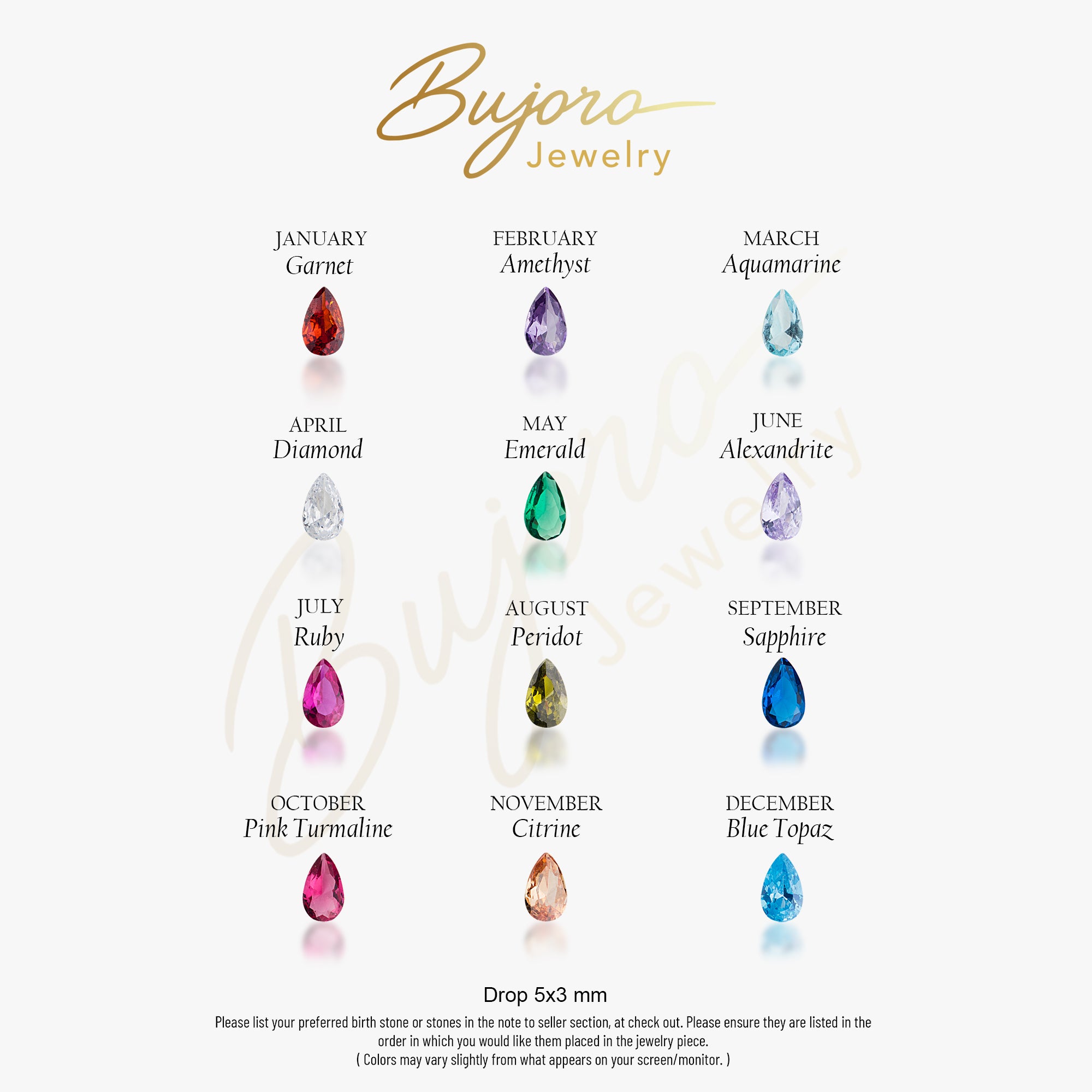 Teardrop Family Birthstone Bracelet