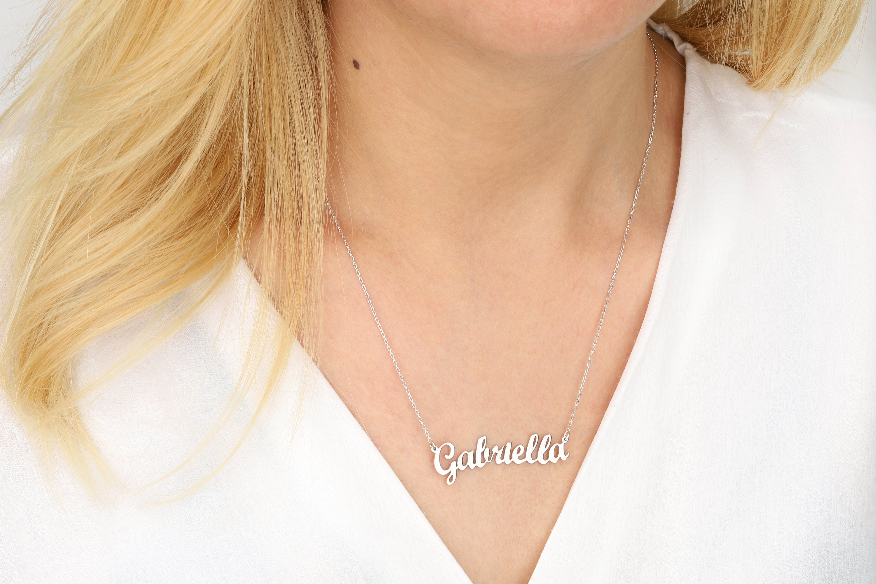 Silver Name Necklaces For Women, Custom Gift For Mothers, 14K Gold Name Necklace, Personalized Gifts, Birthday Gifts, Gift For Mothers Day