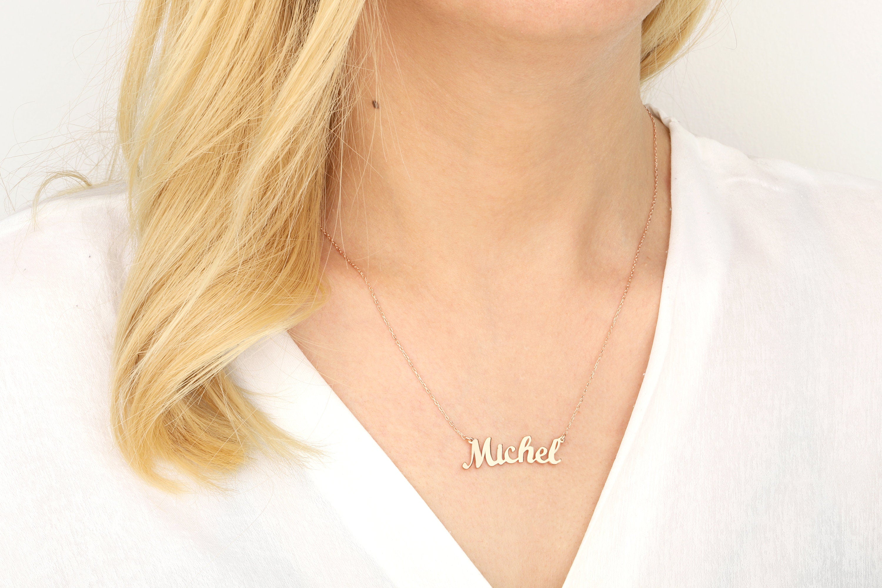 Silver Name Necklaces For Women, Custom Gift For Mothers, 14K Gold Name Necklace, Personalized Gifts, Birthday Gifts, Gift For Mothers Day