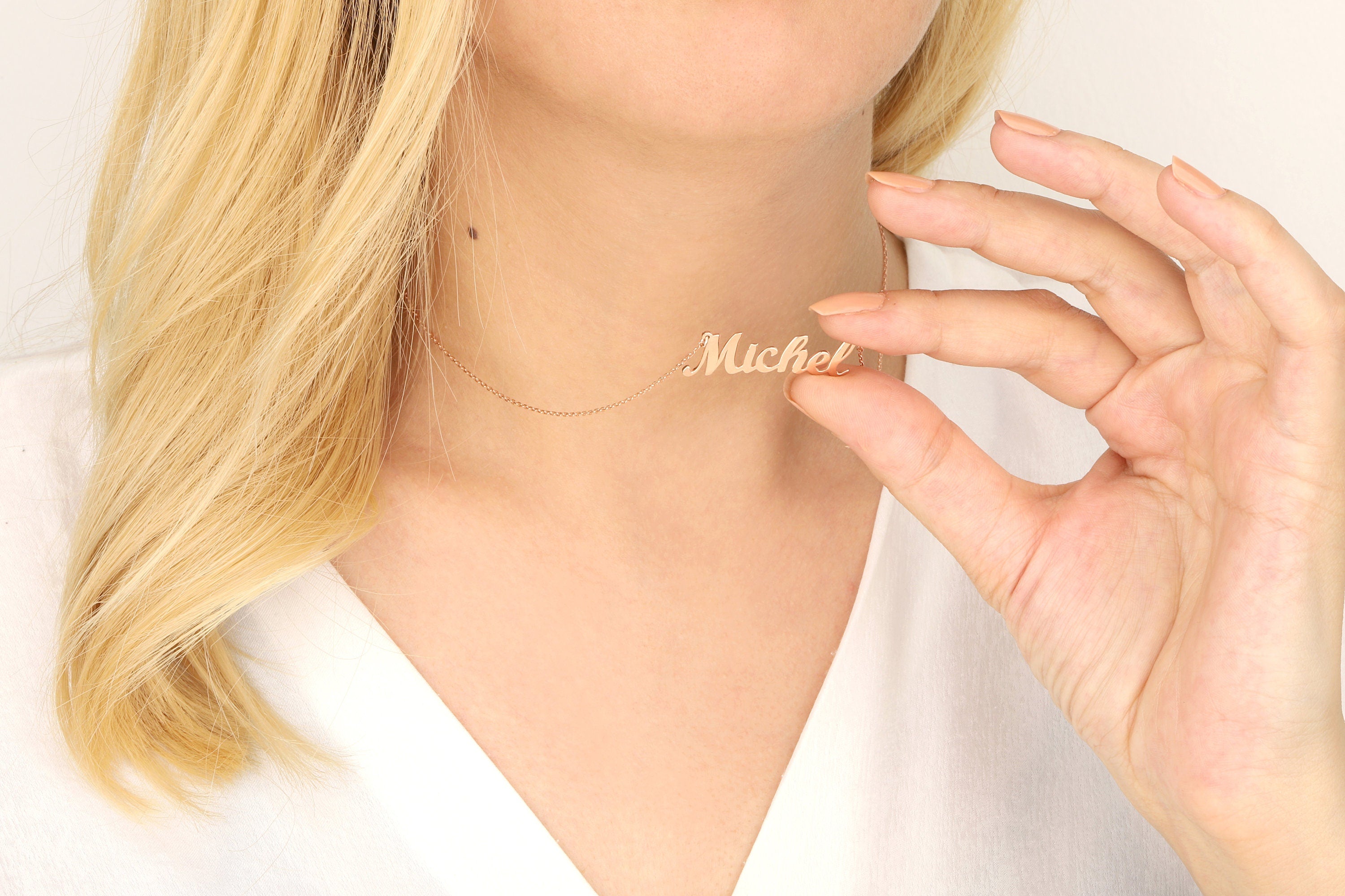Silver Name Necklaces For Women, Custom Gift For Mothers, 14K Gold Name Necklace, Personalized Gifts, Birthday Gifts, Gift For Mothers Day