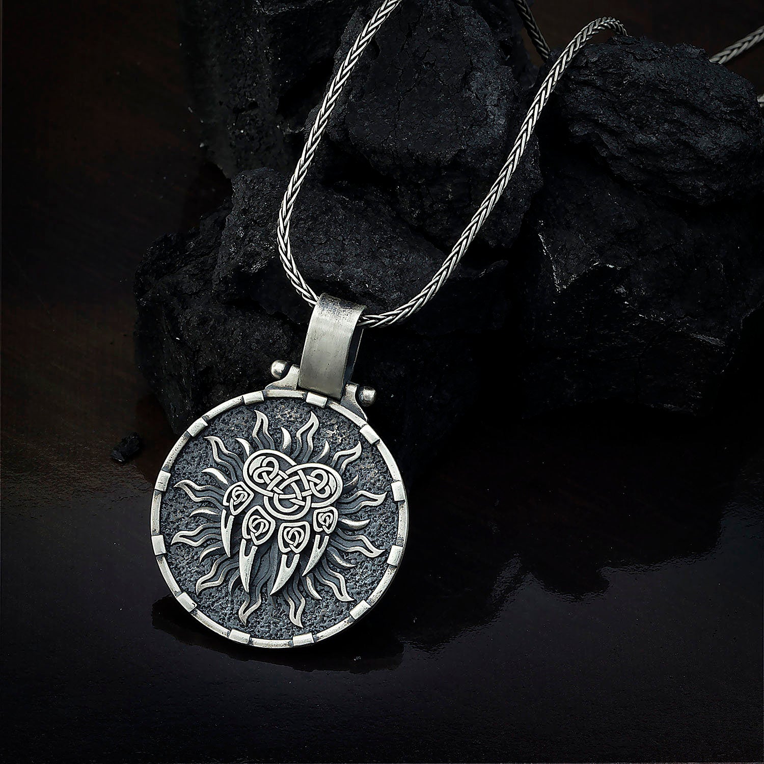 Wild Wolf Necklace, Alpha Necklace, Sterling Silver Animal Necklace, Wolf Man Pendant, Jewelry Gift For Men's, Unique Gift For Father's Day