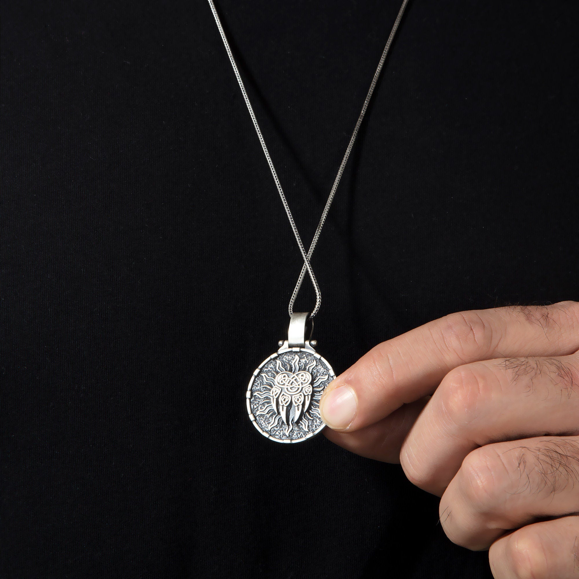 Wild Wolf Necklace, Alpha Necklace, Sterling Silver Animal Necklace, Wolf Man Pendant, Jewelry Gift For Men's, Unique Gift For Father's Day