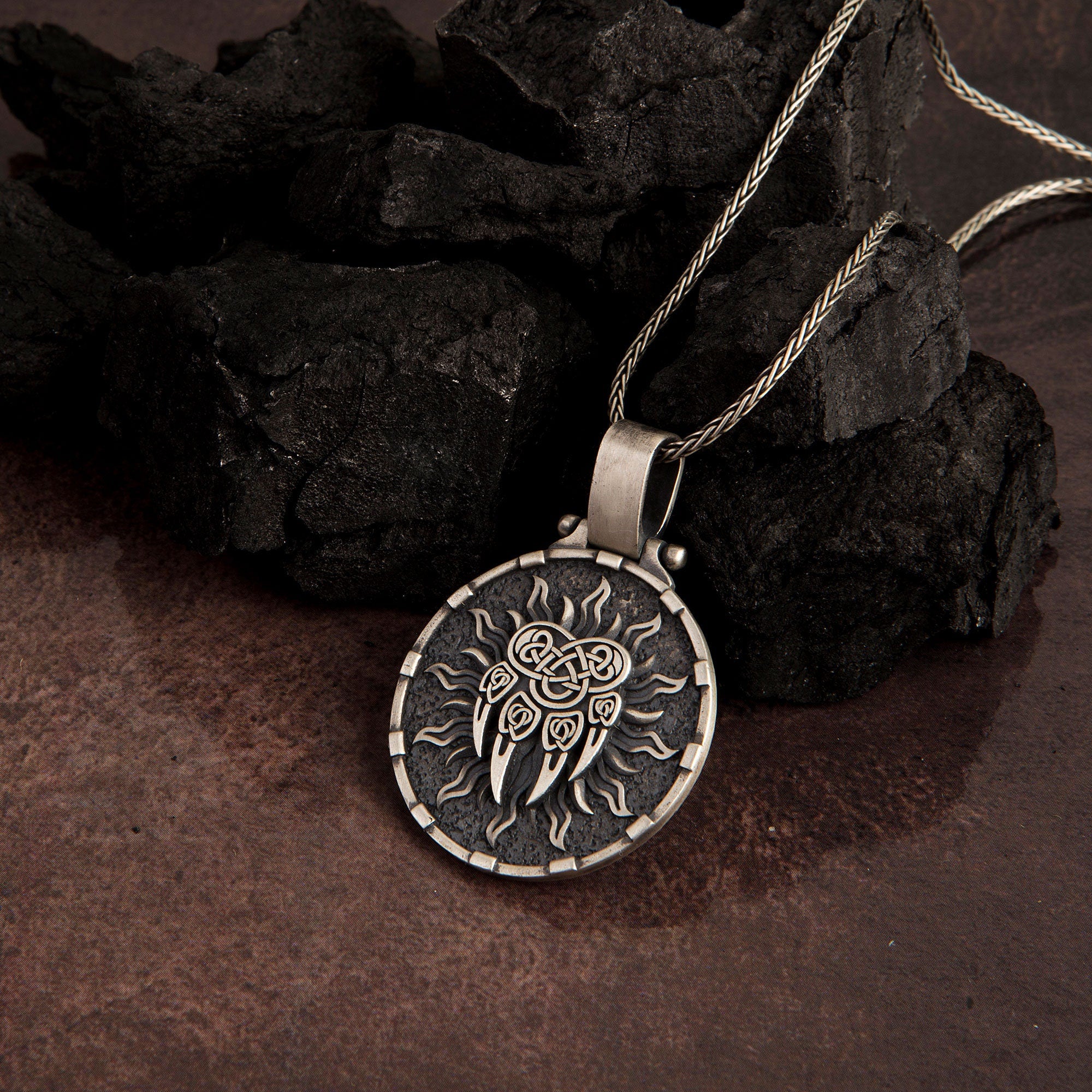 Wild Wolf Necklace, Alpha Necklace, Sterling Silver Animal Necklace, Wolf Man Pendant, Jewelry Gift For Men's, Unique Gift For Father's Day