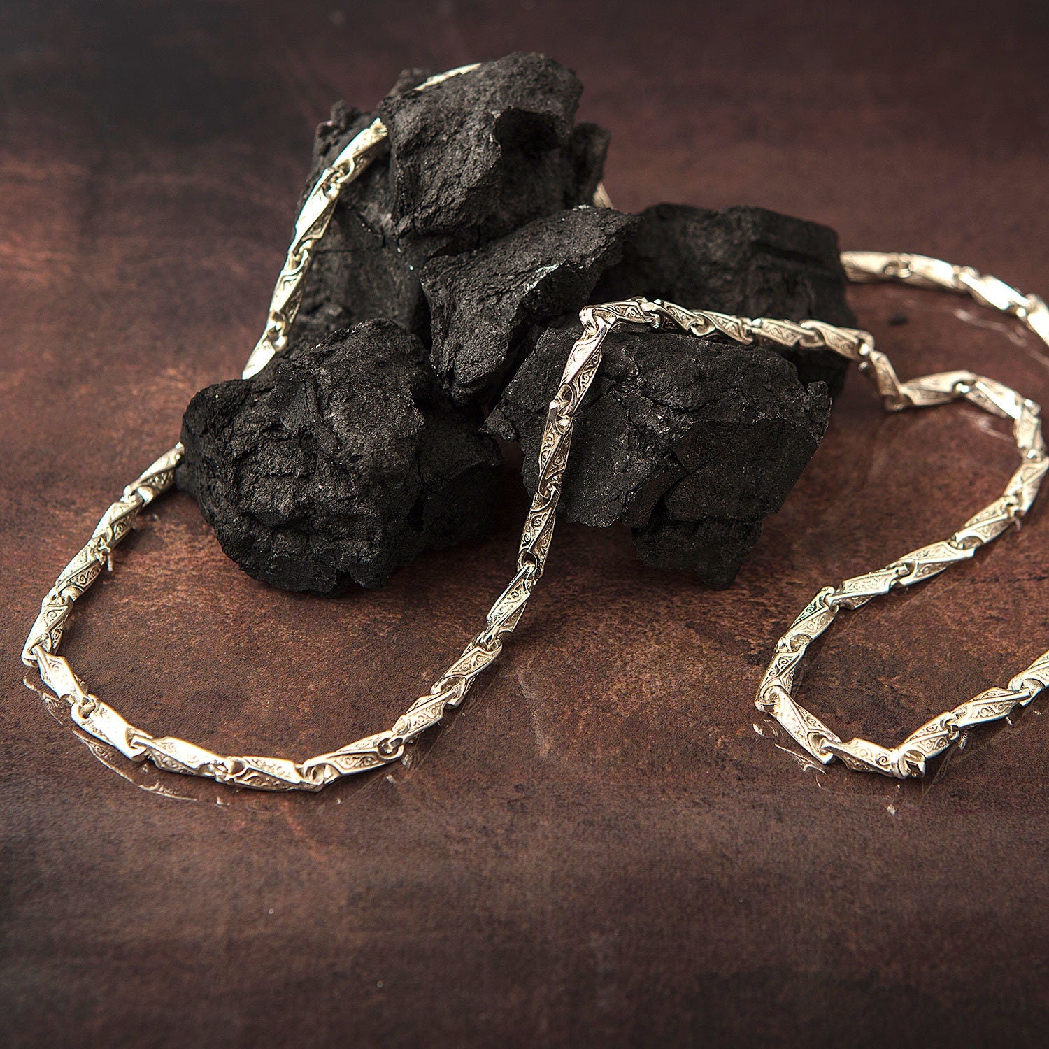 Solid Silver Byzantine Chains, Handmade Chain Man Necklace, Sterling Silver Chain Necklace, Gift For Father's, Unique Gift For Father's Day