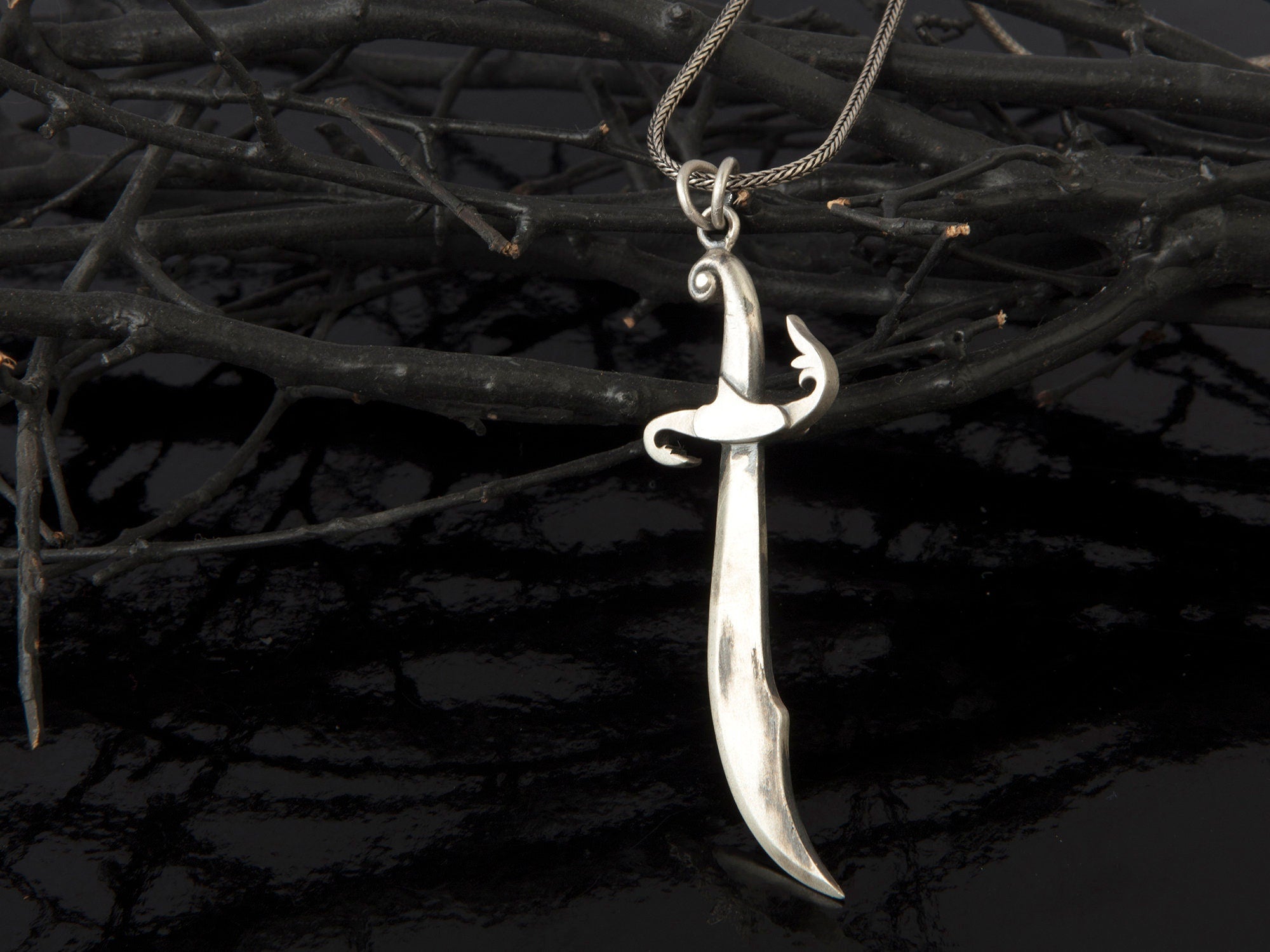 Sterling Silver Sword Man Necklace, Gift For Men's, Unique Sword Necklaces, Warrior Necklace, Sword Pendants, Unique Gift For Father's Day