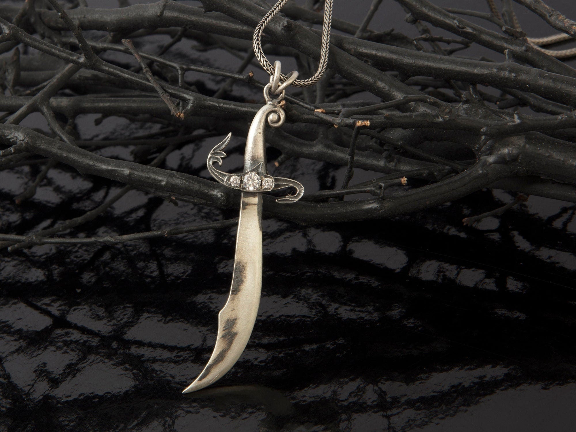 Sterling Silver Sword Man Necklace, Gift For Men's, Unique Sword Necklaces, Warrior Necklace, Sword Pendants, Unique Gift For Father's Day