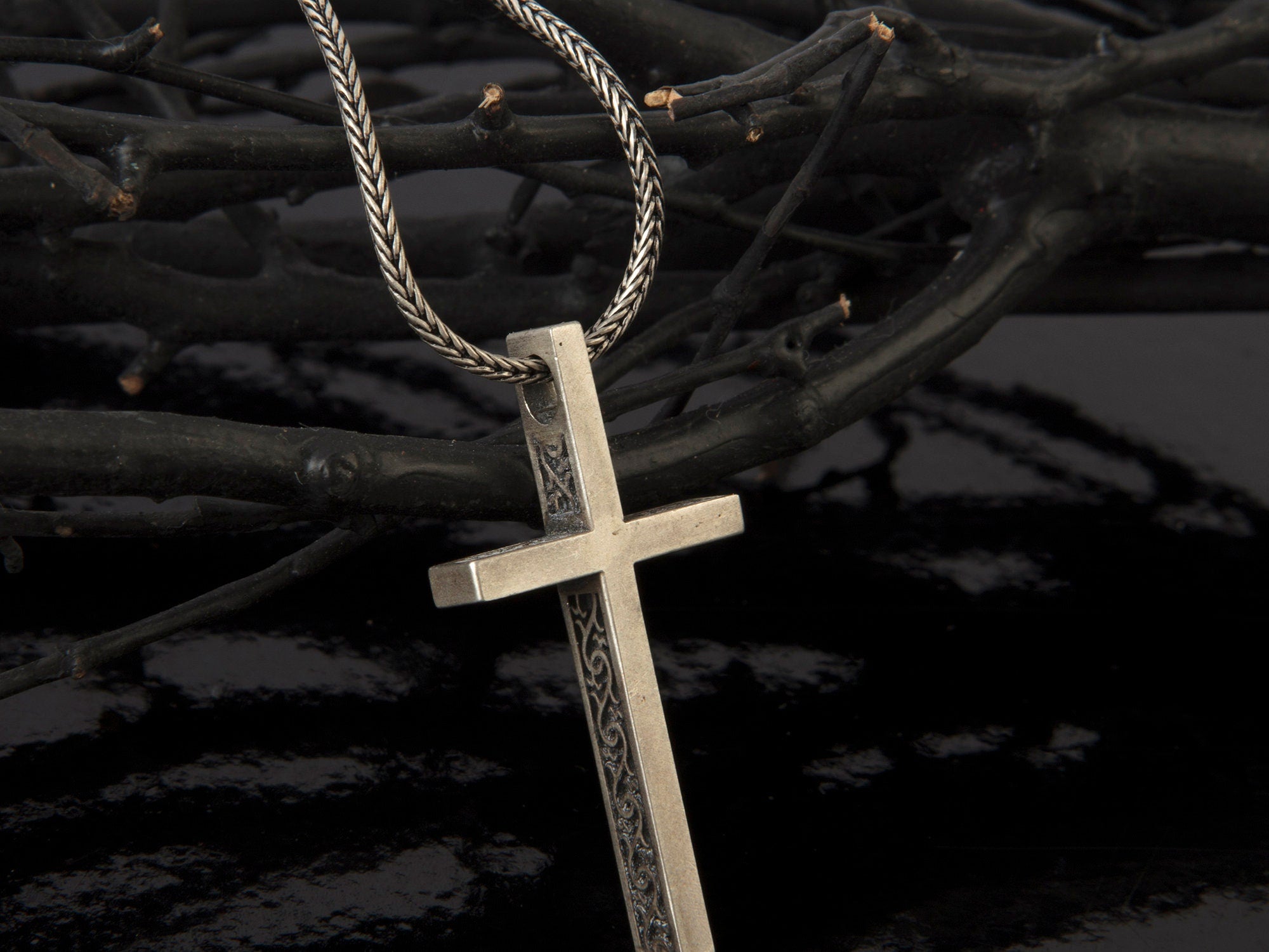 Sterling Silver Cross Necklace For Men, Crucifix Man Pendants, Birthday Gift For Boyfriend, Religious Jewelry, Unique Gifts For Father's Day