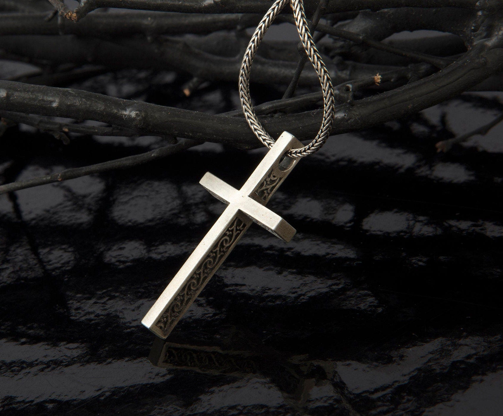 Sterling Silver Cross Necklace For Men, Crucifix Man Pendants, Birthday Gift For Boyfriend, Religious Jewelry, Unique Gifts For Father's Day