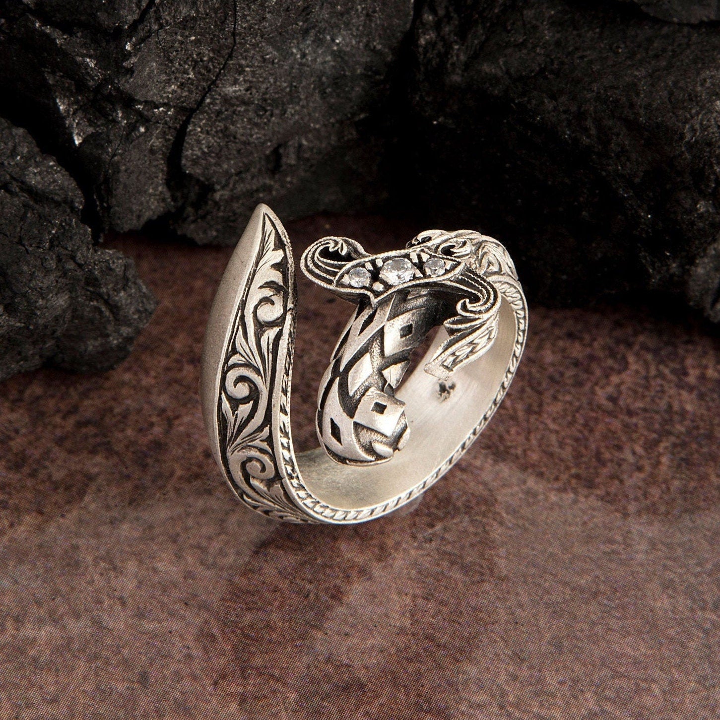 Silver Sword Rings, Men's Engagement Rings, Engraved Unique Rings, Gift For Fathers, Warrior Man Jewelry, Unique Gift For Father's Day