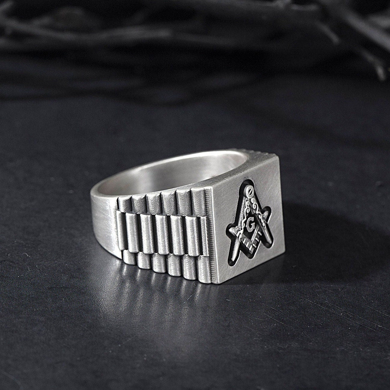 Solid Silver Masonic Rings, Jewelry Gift Ring For Masons, Master Mason Special Design Ring, Freemason G Rings, Unique Gift For Father's Day