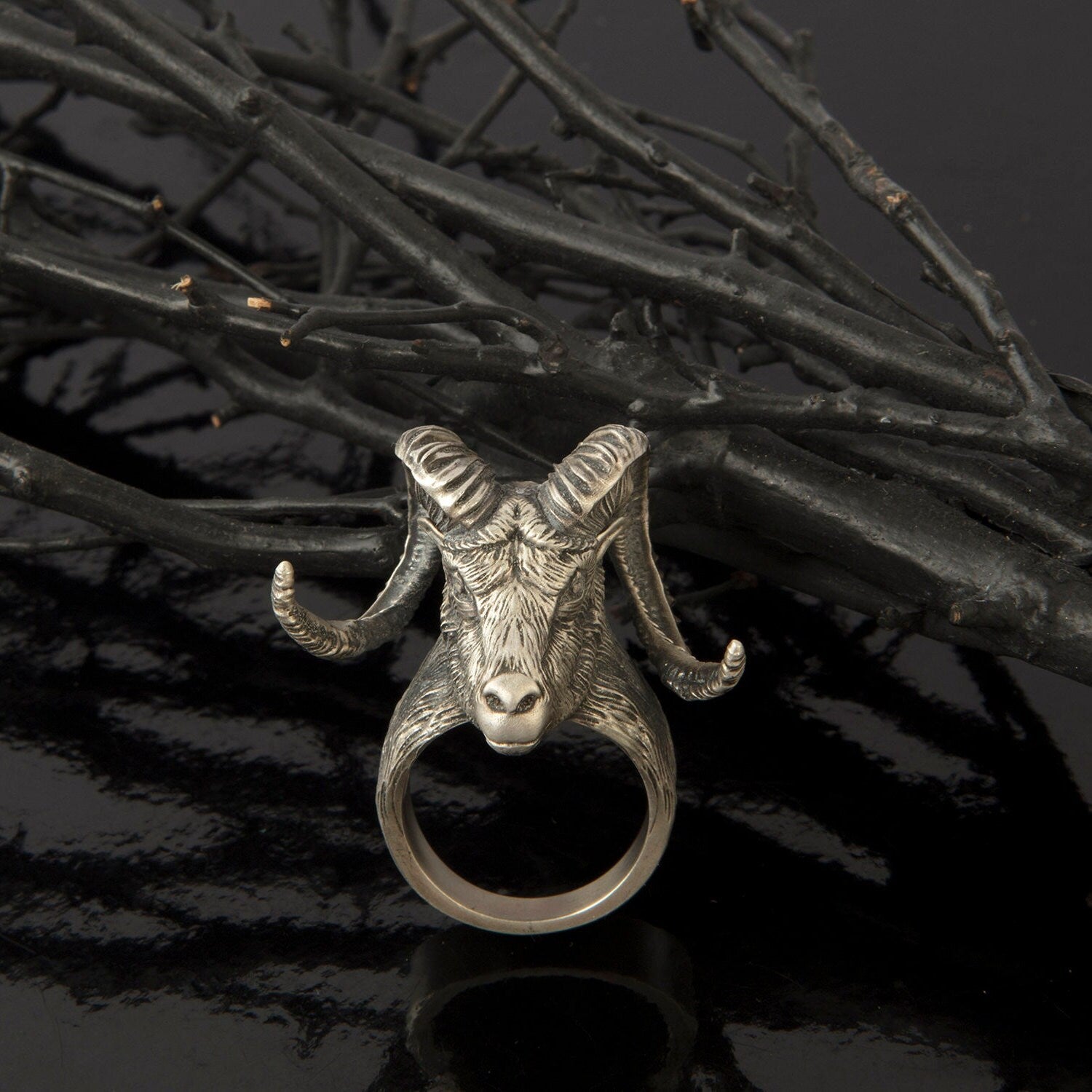 Silver Ram Ring, American Ram Ring, Animal Statement Rings, Gift For Men, Signet Ring For Man, Aries Ram Ring, Unique Gift For Father's Day