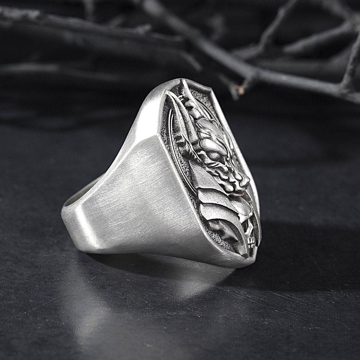 Silver Anubis Rings, Ancient Egyptian Mythology Accessory, Gift For Men, Osiris God of Death, Egyptian Rings, Unique Gift For Father's Day