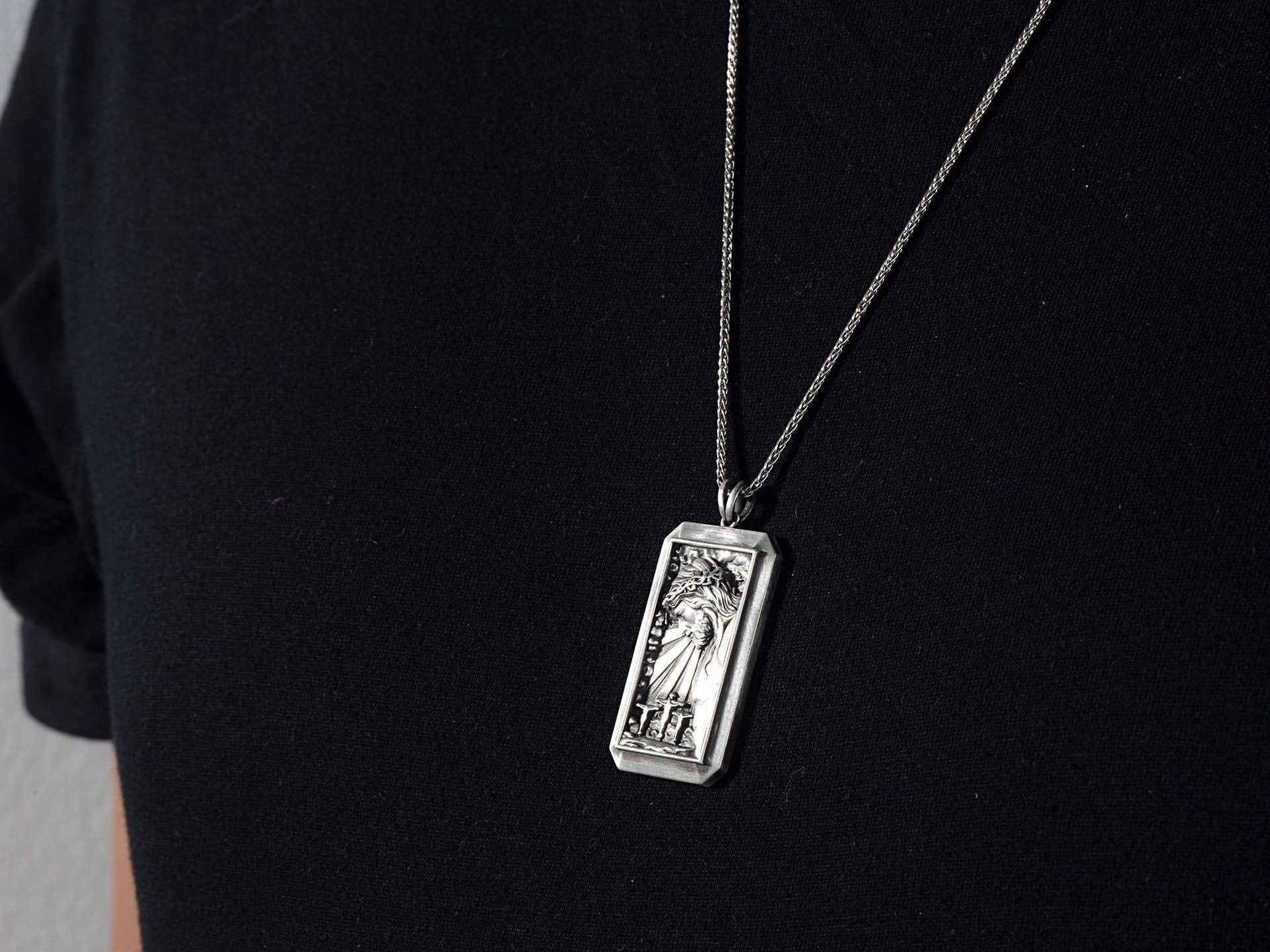 Sterling Silver Jesus Crucifix Necklace For Men, Cross Necklace For Women, Unisex Religious Jewelry, Unique Gift For Father's Day