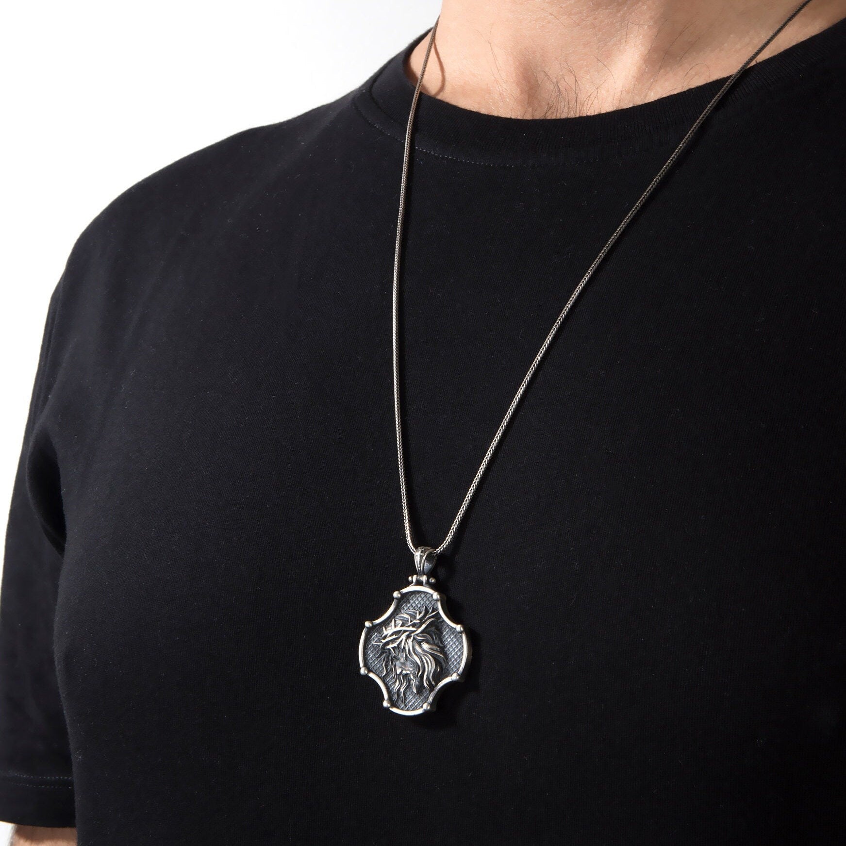 Sterling Silver Jesus Head Necklaces For Men, Jesus Christ Cross Necklaces For Women, Unisex Religious Jewelry, Unique Gift For Father's Day