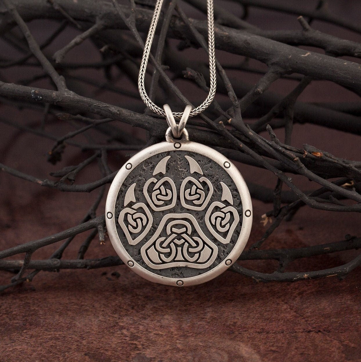 Solid Silver Tiger Necklace, Animal Necklace For Man, Wild Tiger Pendant, Tiger Claw Pendant, Gift For Father, Unique Gift For Father's Day