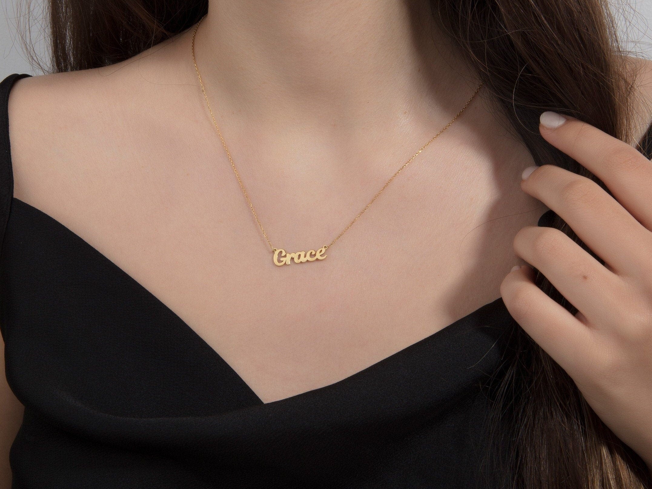Sterling Silver Name Necklaces, Birthday Gift For Mothers, 14K Solid Gold Custom Name Necklace, Personalized Jewelry, Gift For Mothers Day