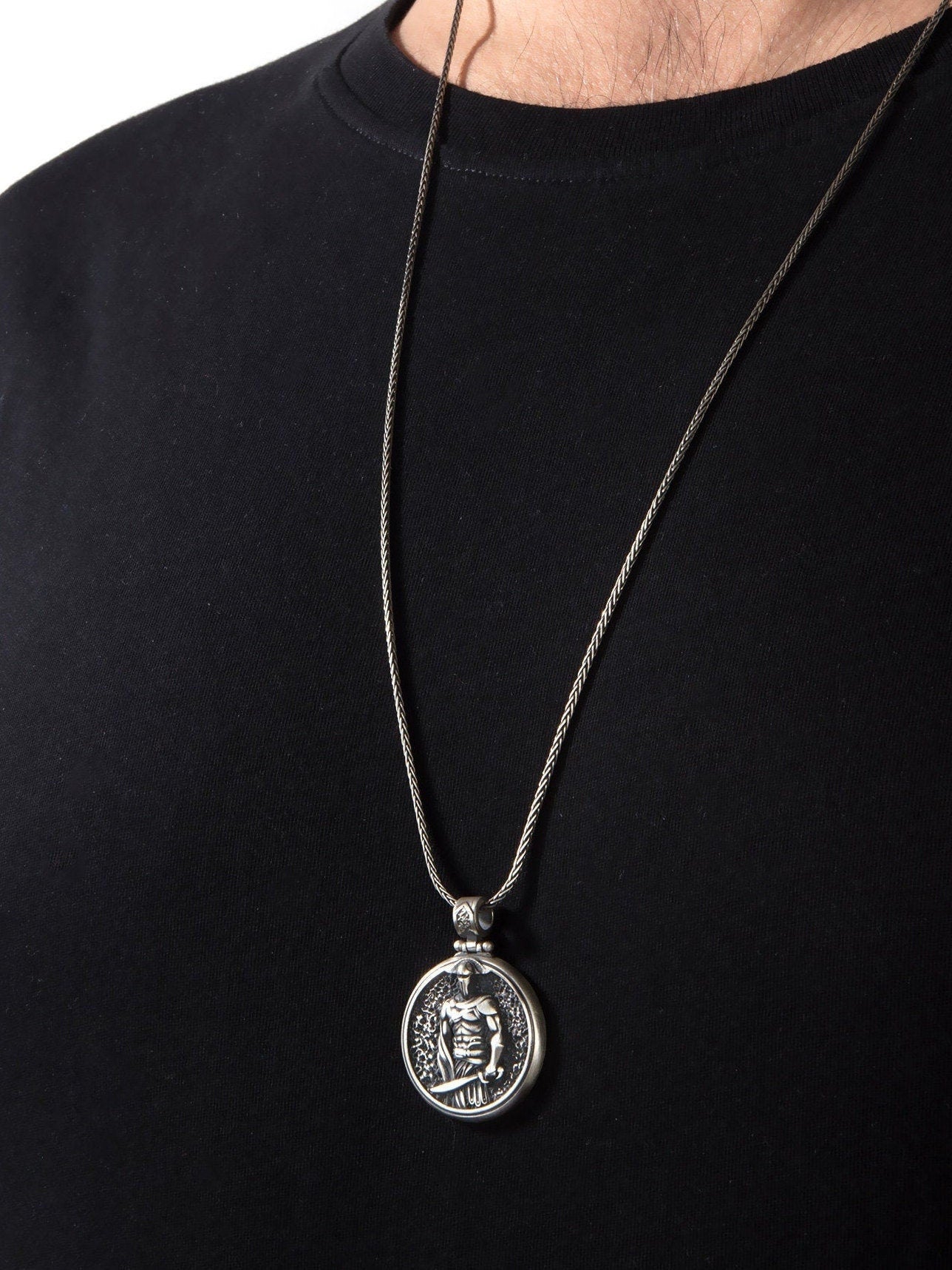 Spartan Leonidas Necklace, 925 Silver Warrior Jewelry For Men, Greek Warrior Necklace, Spartan Helmet Pendant, Unique Gift For Father's Day