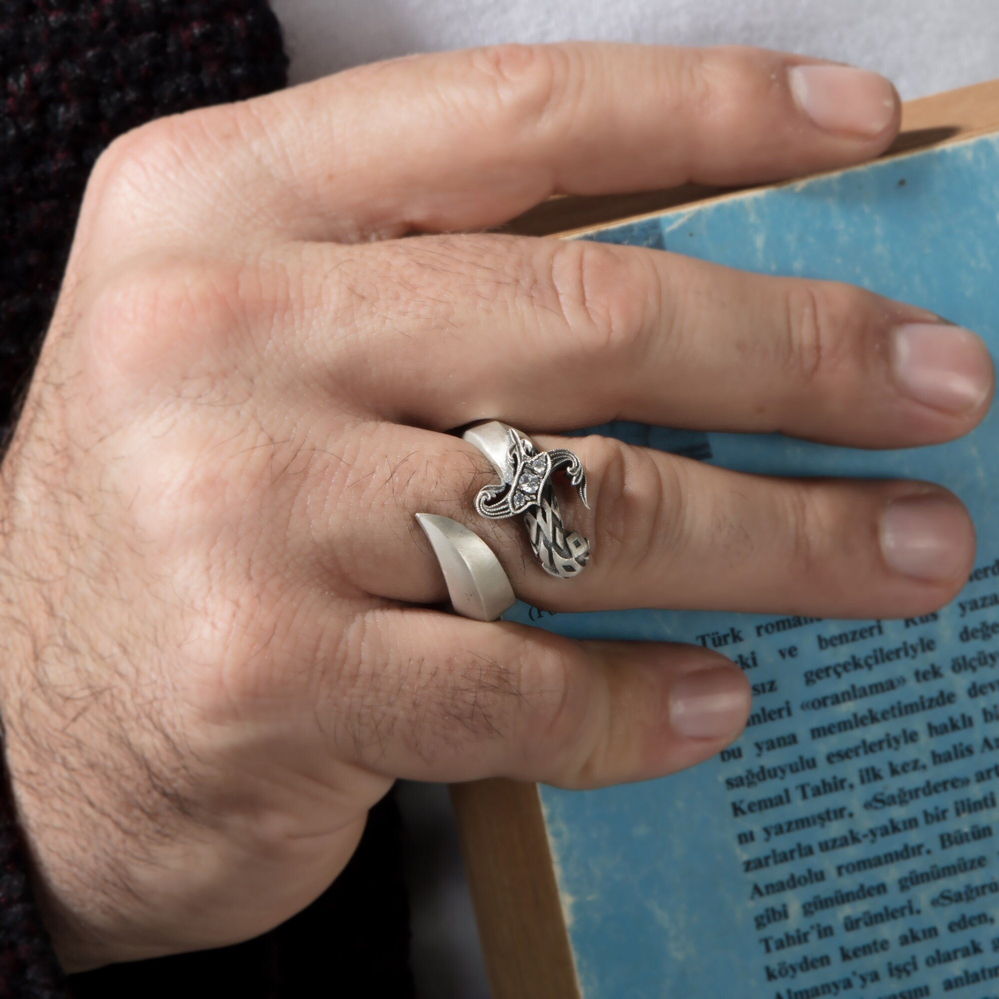 Solid Silver Sword Ring, Gift For Mens, Warrior Sword Man Rings, Handmade Unique Jewelry, Gift For Boyfriends, Unique Gift For Father's Day