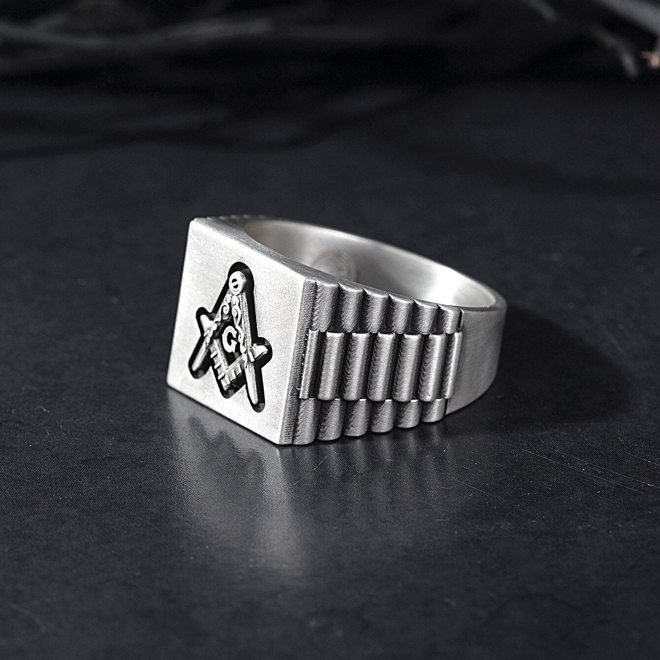 Solid Silver Masonic Rings, Jewelry Gift Ring For Masons, Master Mason Special Design Ring, Freemason G Rings, Unique Gift For Father's Day