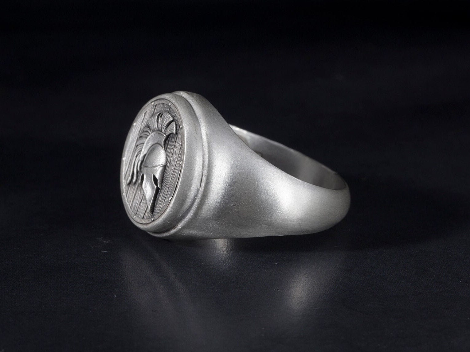 Silver Spartan Warrior Helmet Ring, Leonidas Helmet Ring, Greek Warrior Statement Men Rings, Gift For Fathers, Unique Gift For Father's Day