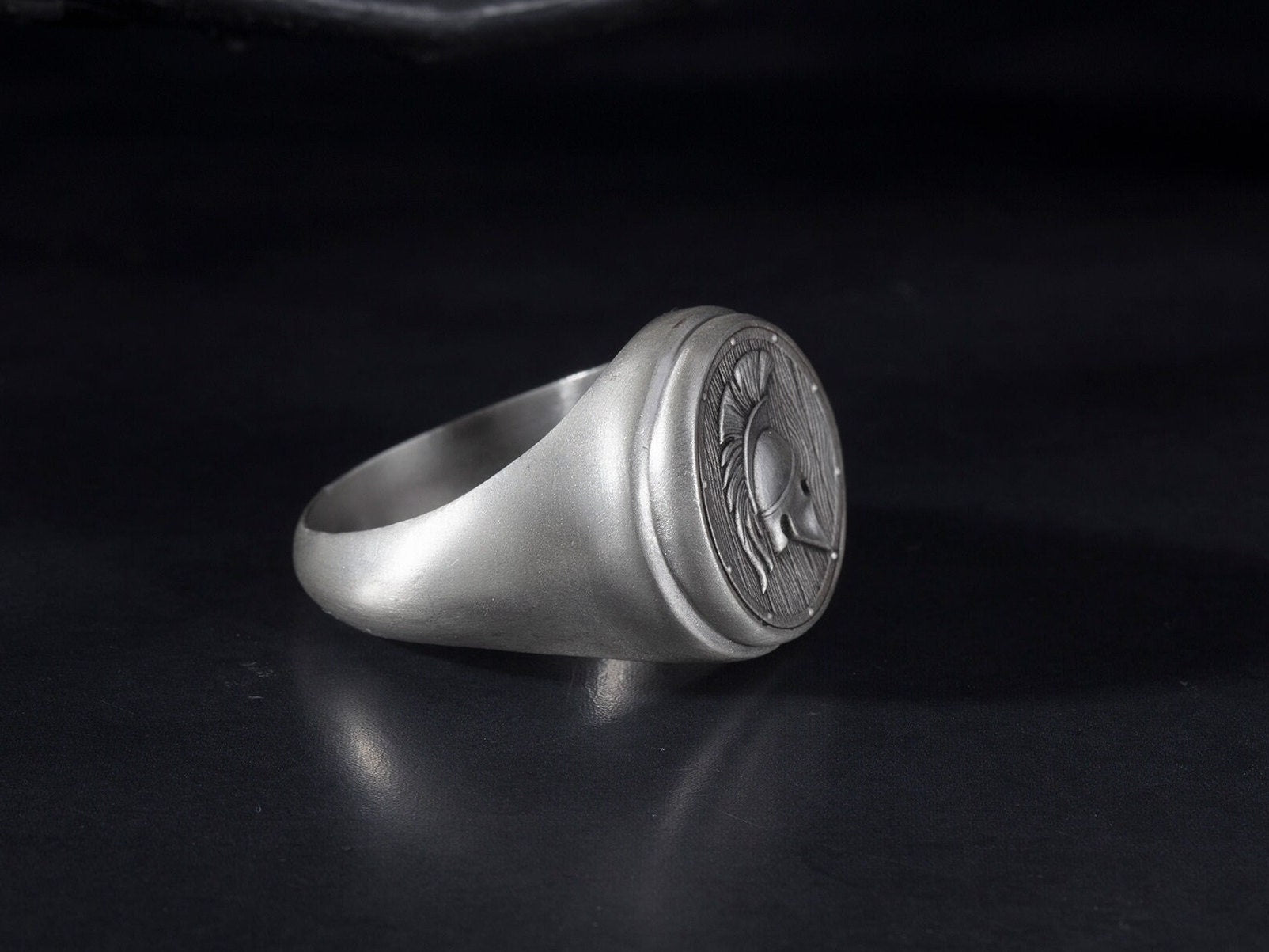 Silver Spartan Warrior Helmet Ring, Leonidas Helmet Ring, Greek Warrior Statement Men Rings, Gift For Fathers, Unique Gift For Father's Day