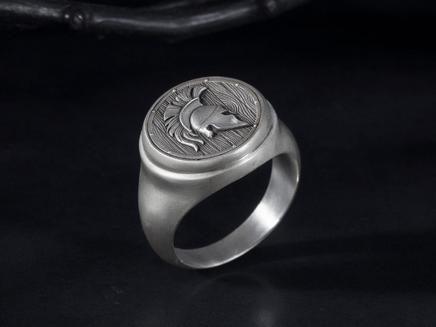 Silver Spartan Warrior Helmet Ring, Leonidas Helmet Ring, Greek Warrior Statement Men Rings, Gift For Fathers, Unique Gift For Father's Day