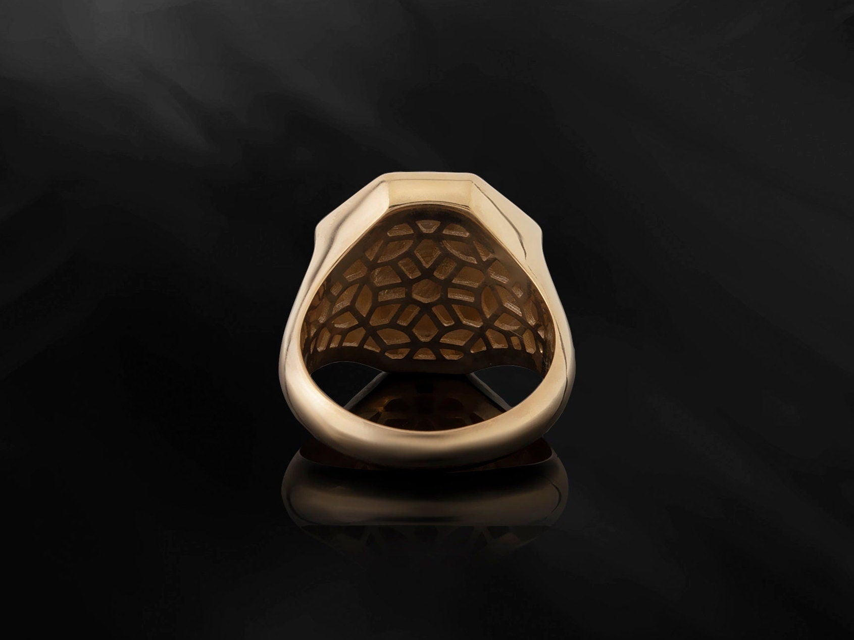 Solid Gold Lion Head Rings, 14K Gold Wild Lion Signet Ring, Gifts For Fathers, Animal Statement Rings For Men, Unique Gift For Father's Day