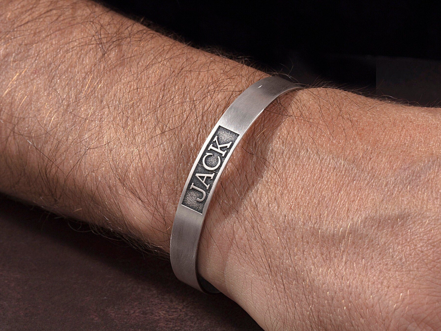 Silver Personalized Name Men's Bracelet, Men's Coordinate Bracelet, Men's Monogram Bracelet, Gift For Fathers, Unique Gift For Father's Day