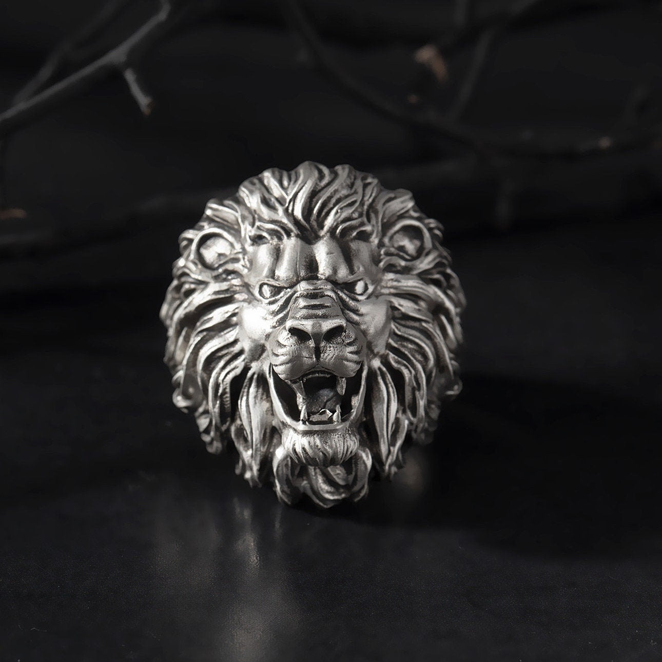 Silver Lion Rings, African Wild Lion Ring, Statement Rings For Men, Oxidized Animal Rings, Gift For Boyfriend, Unique Gift For Father's Day