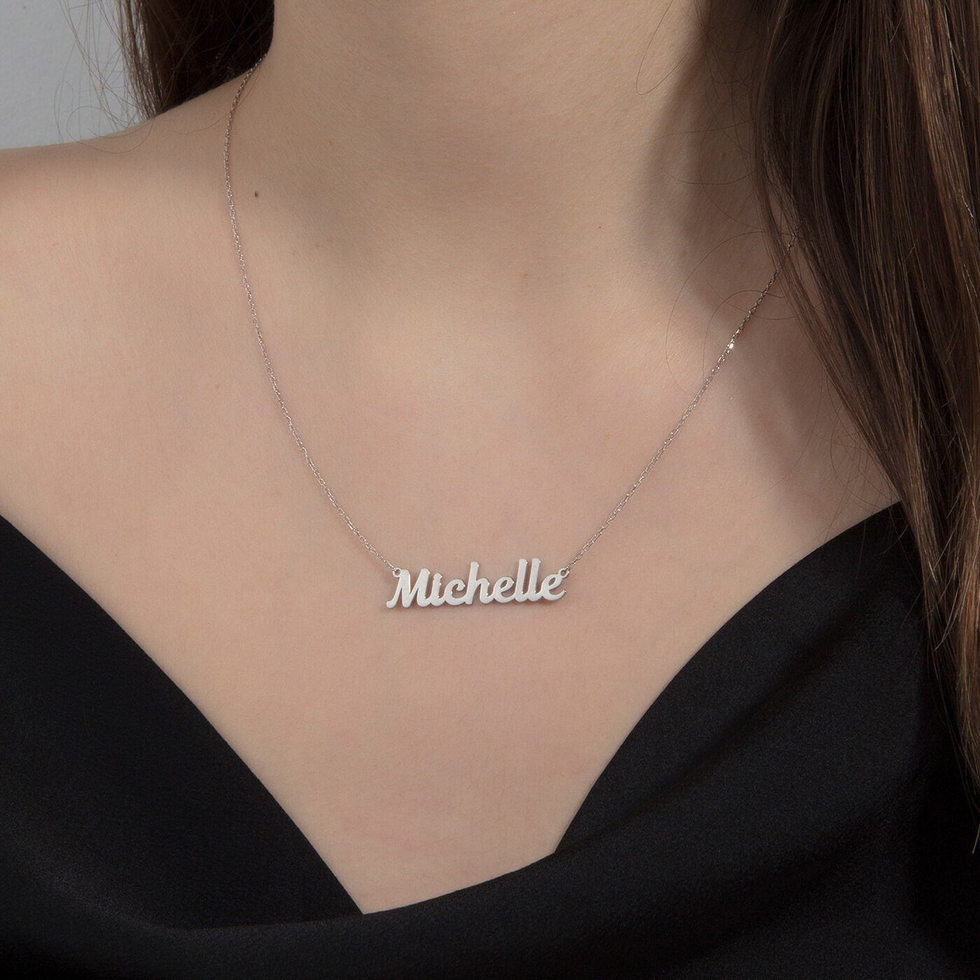 Sterling Silver Name Necklaces, Birthday Gift For Mothers, 14K Solid Gold Custom Name Necklace, Personalized Jewelry, Gift For Mothers Day