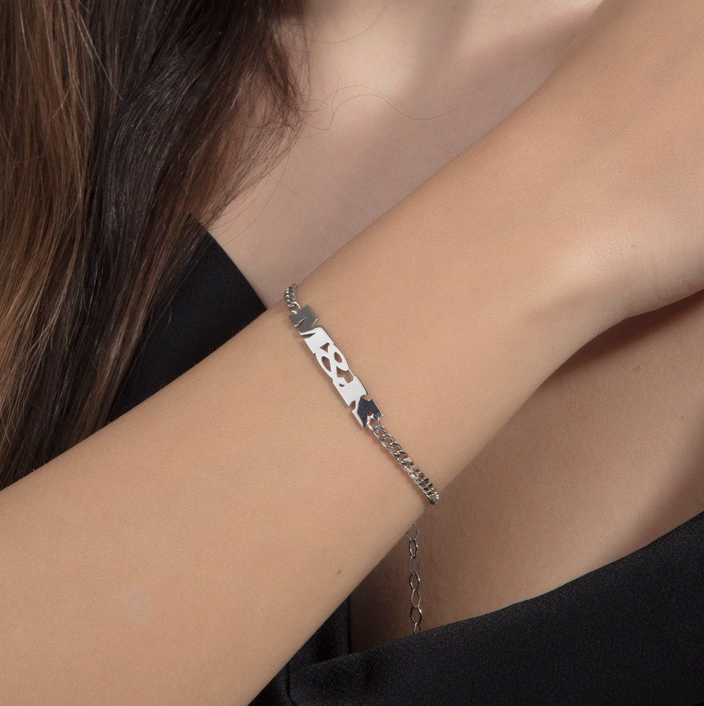 Silver Name Curb Chain Bracelets, 14K Gold Cuban Chain Name Bracelet, Gifts For Mothers, Birthday Gifts For Daughter, Gift For Mothers Day