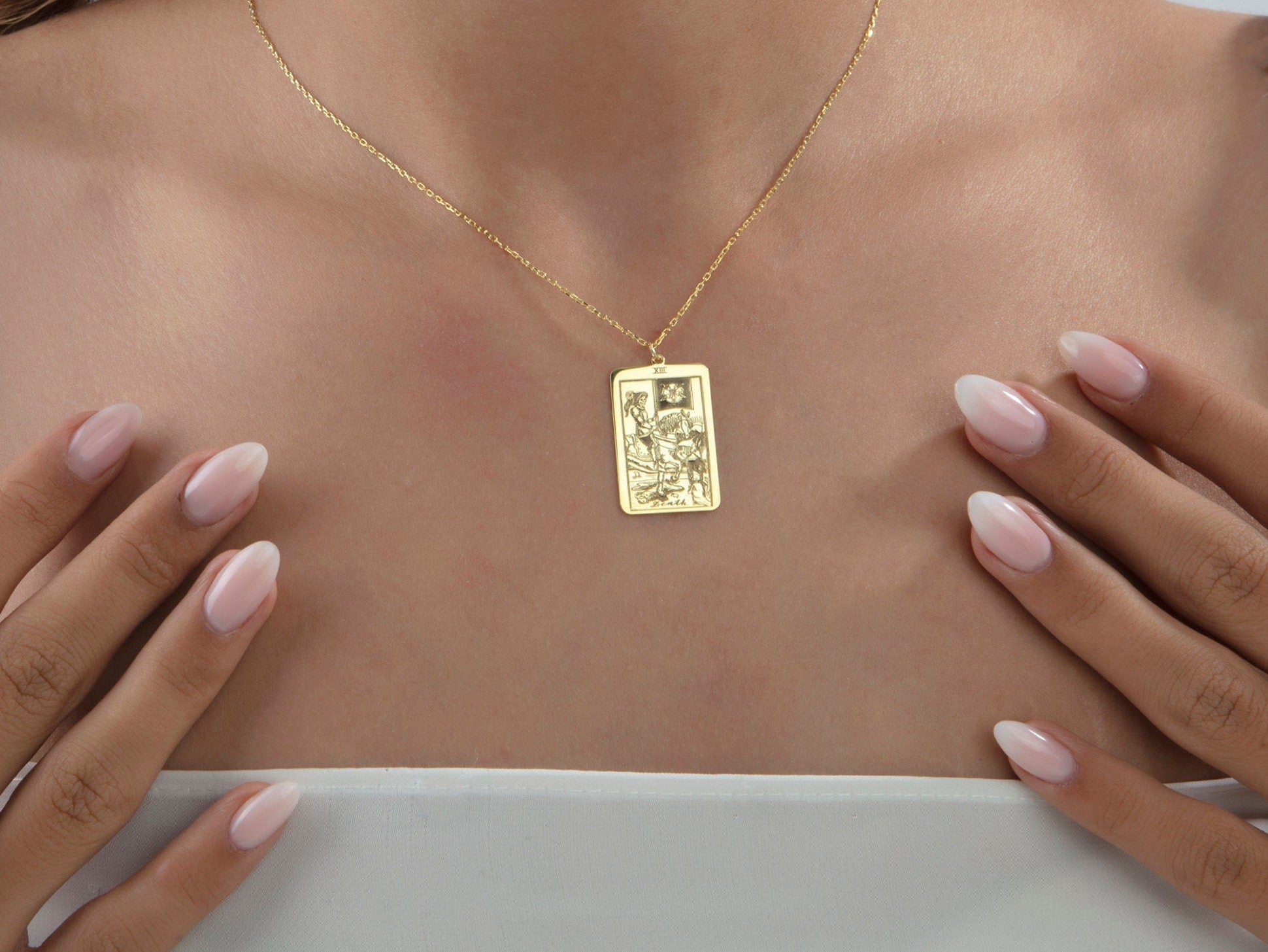 Silver Tarot Zodiac Necklaces, Gold Tarot Card Charm Pendants, Spiritual Jewelry, Personalized Gifts, Meaningful Gifts, Gift For Mothers Day