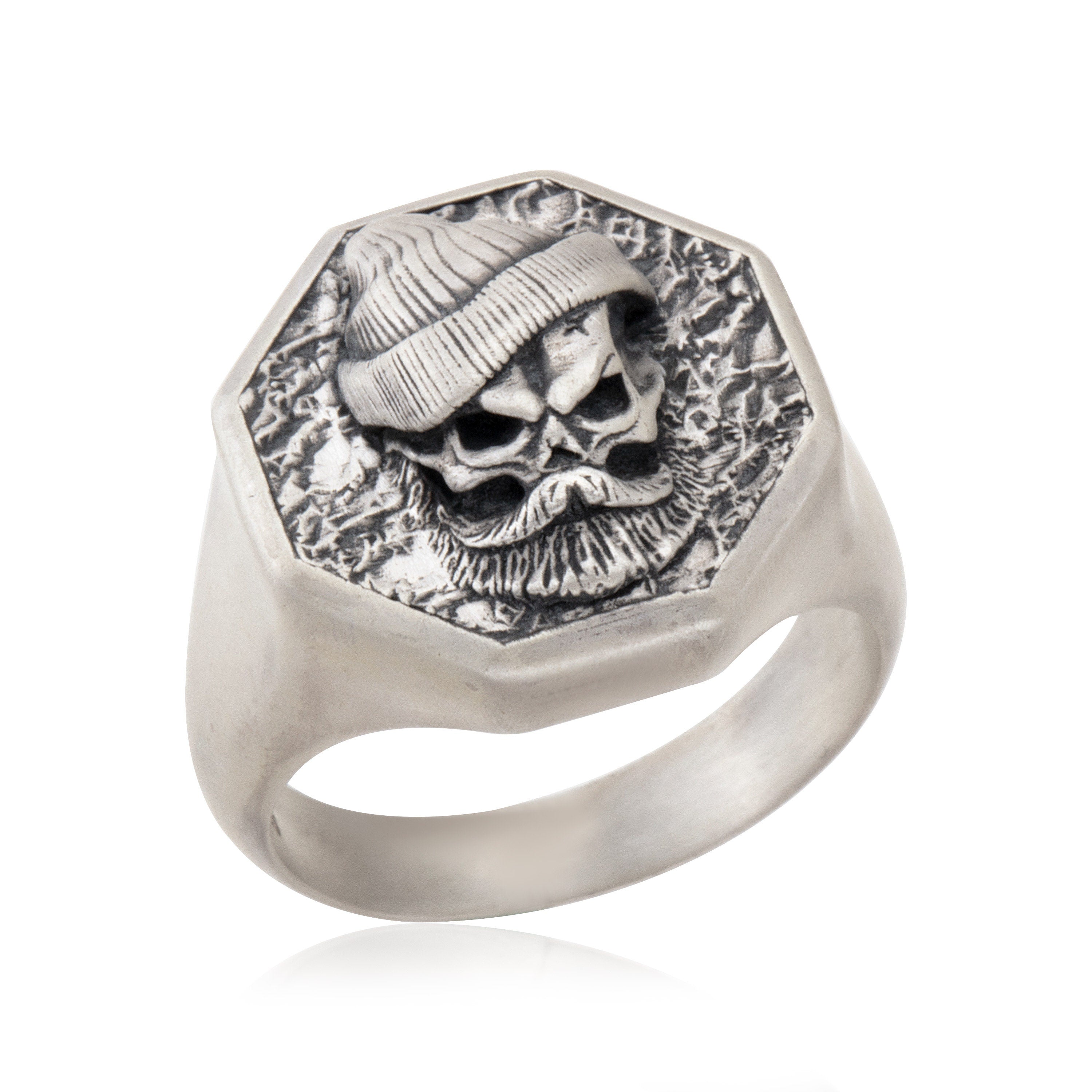 Sterling Silver Unique Skull Ring, Men's Statement Rings, Skull Ring For Bikers, Birthday Gift for Boyfriends, Unique Gift For Father's Day
