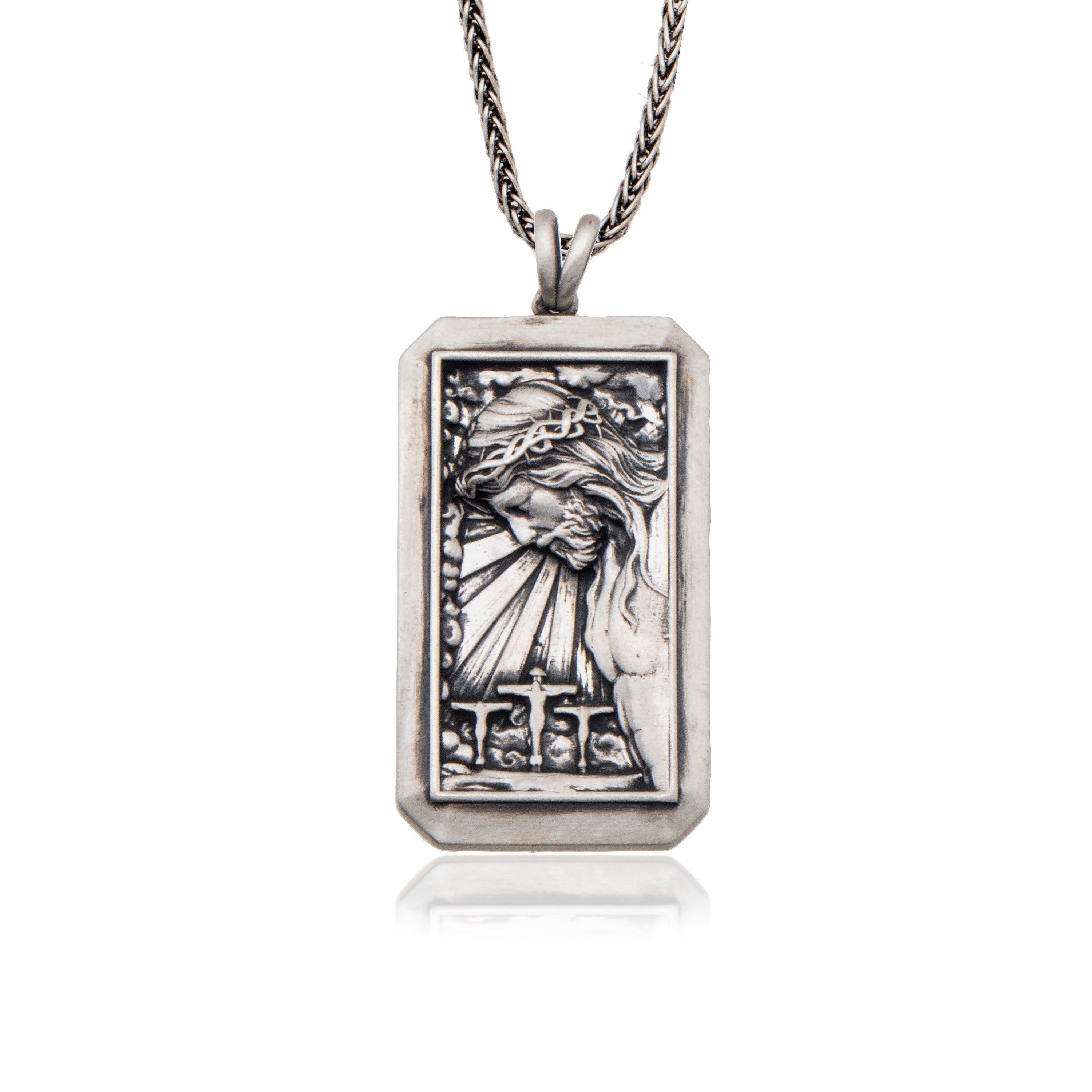Sterling Silver Jesus Crucifix Necklace For Men, Cross Necklace For Women, Unisex Religious Jewelry, Unique Gift For Father's Day