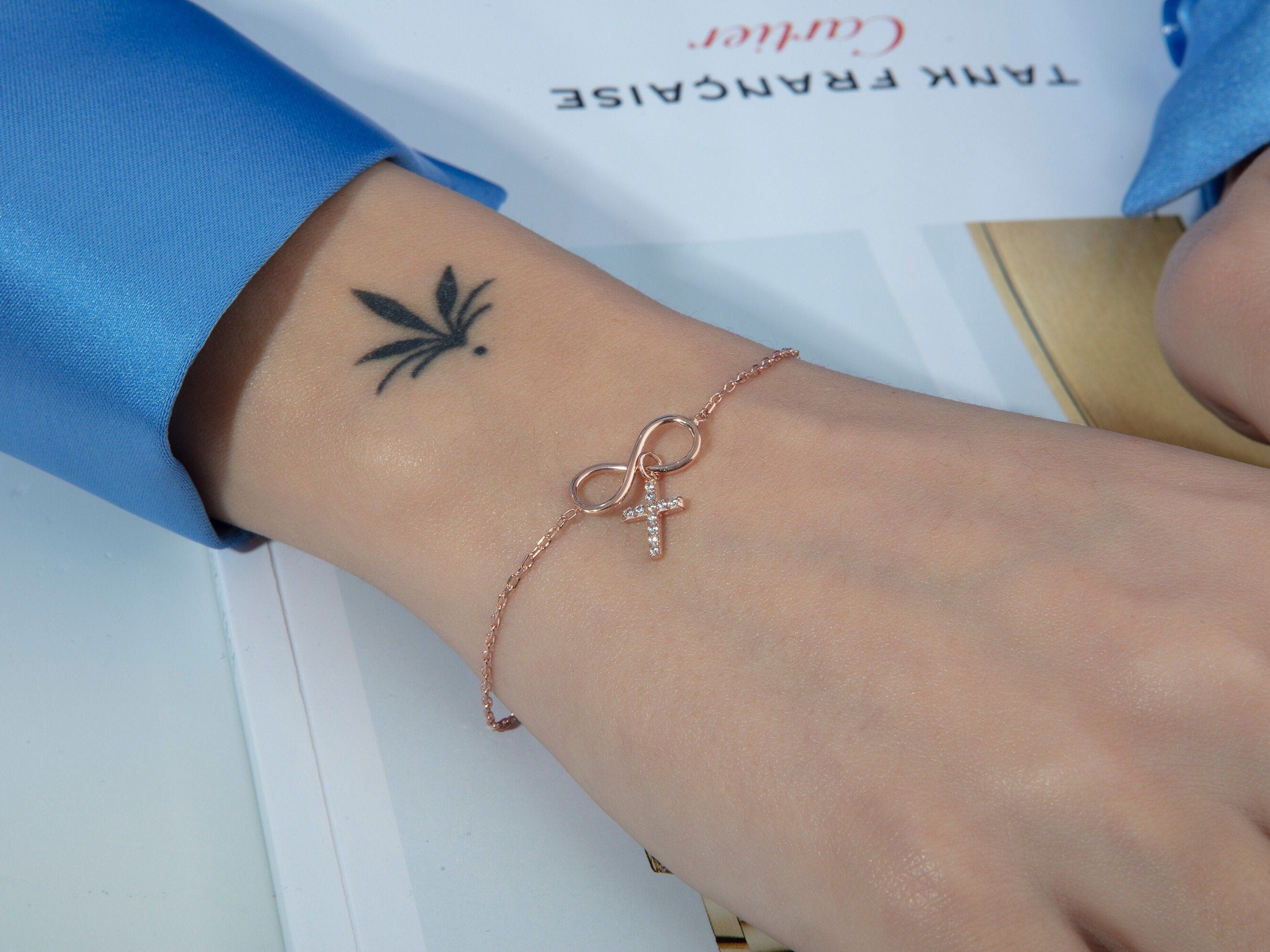 Silver Zircon Diamond Cross Bracelet, 14K Gold Plated Cross Bracelets, Gift For Mothers, Birthday Gifts for Daughter, Gift For Mothers Day