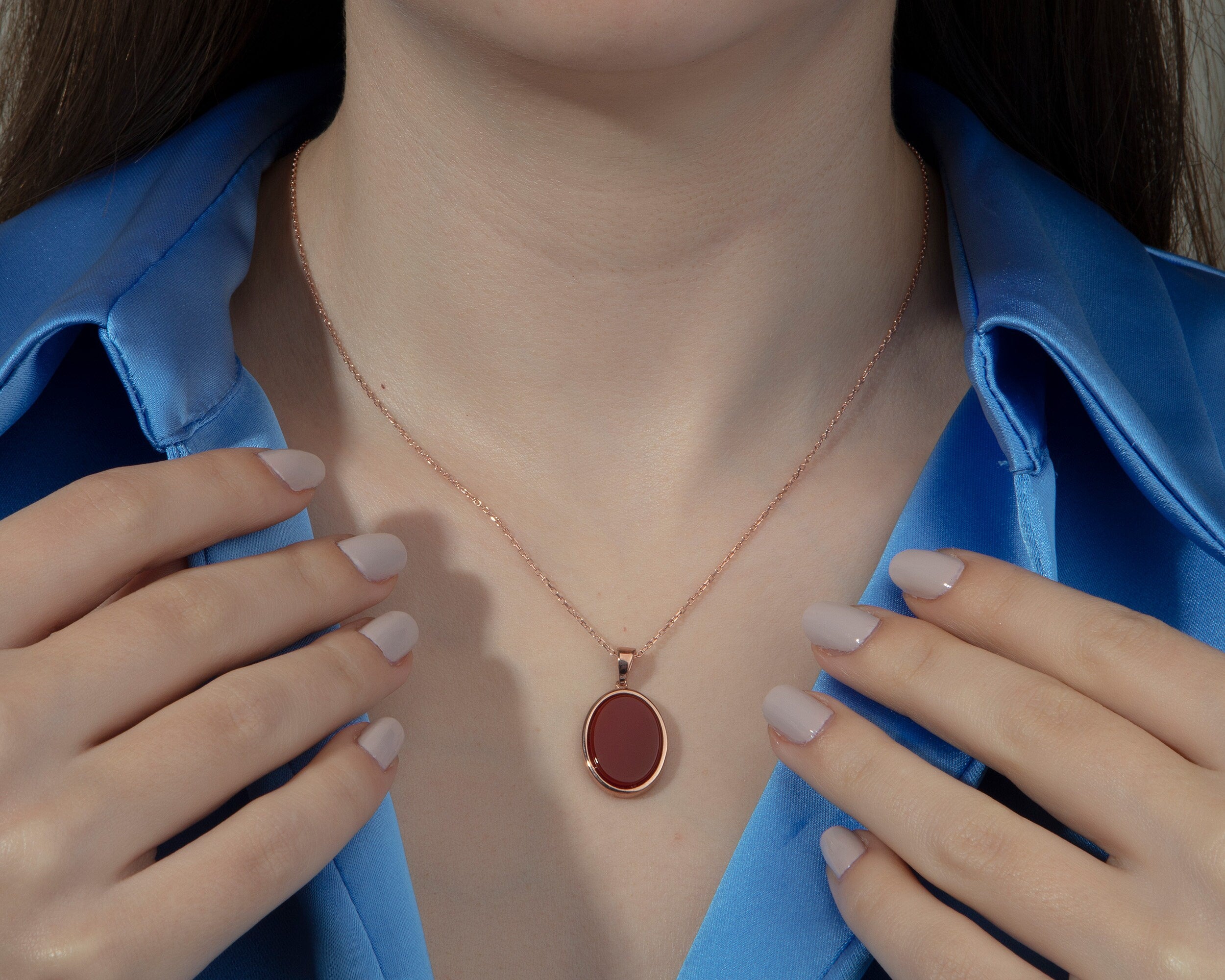 Solid Silver Oval Agate Necklaces, 14K Gold Bloodstone Pendants, Agate Sardonyx Necklace, Birthday Gifts For Mothers, Gift For Mothers Day