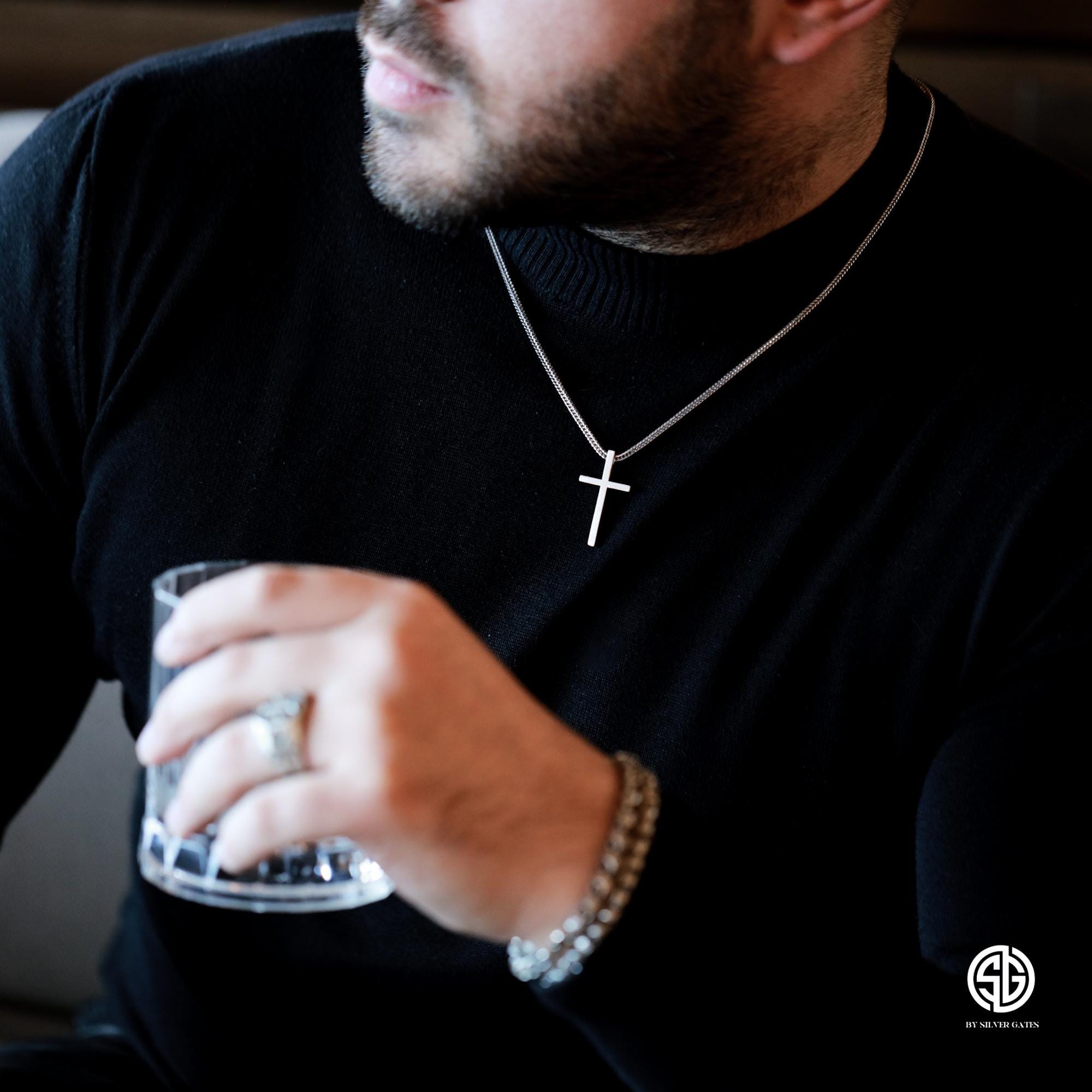 Sterling Silver Cross Necklace For Men, Crucifix Man Pendants, Birthday Gift For Boyfriend, Religious Jewelry, Unique Gifts For Father's Day
