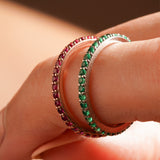 Full Eternity Birthstone Ring – Round Prong Setting